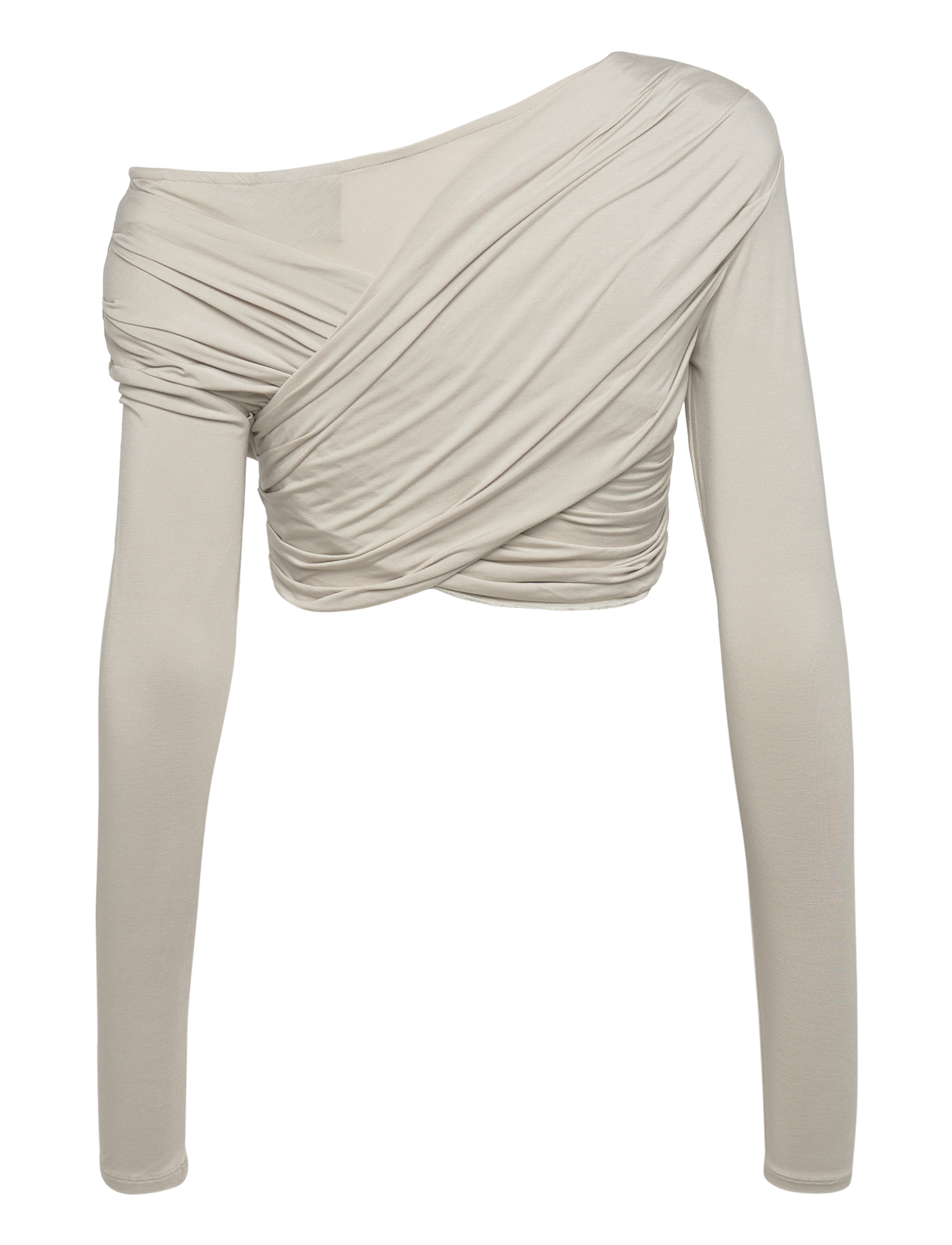 HAN Kjøbenhavn - Viscose Jersey Stretch Cropped Long Sleeve Top - blouses à manches longues - light sand - 1