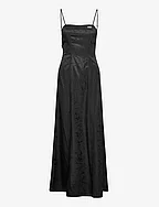 Jacqaurd  Maxi Strap Dress - BLACK