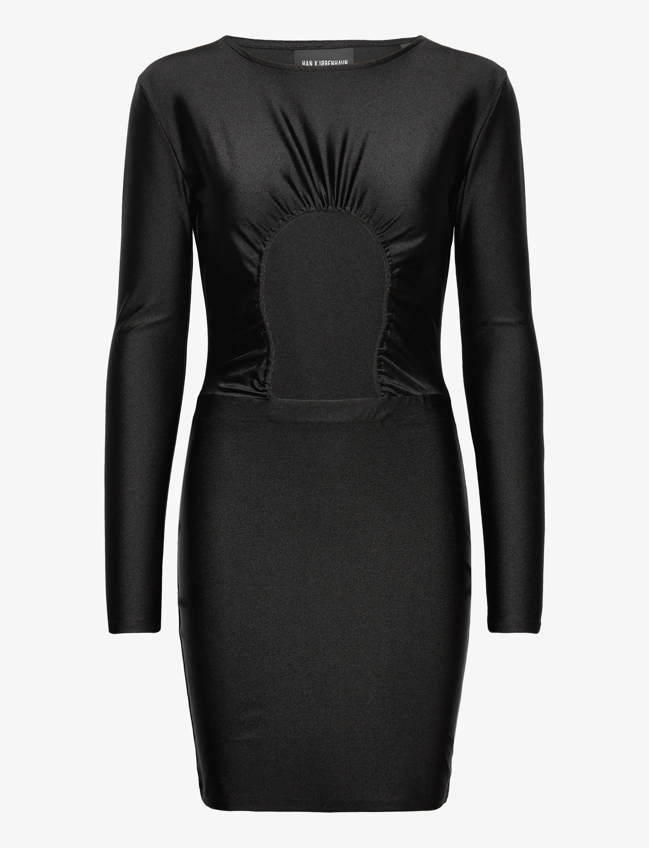 HAN Kjøbenhavn - Stretch Jersey Ruche Cut Out Dress - ballīšu apģērbs par outlet cenām - black - 0