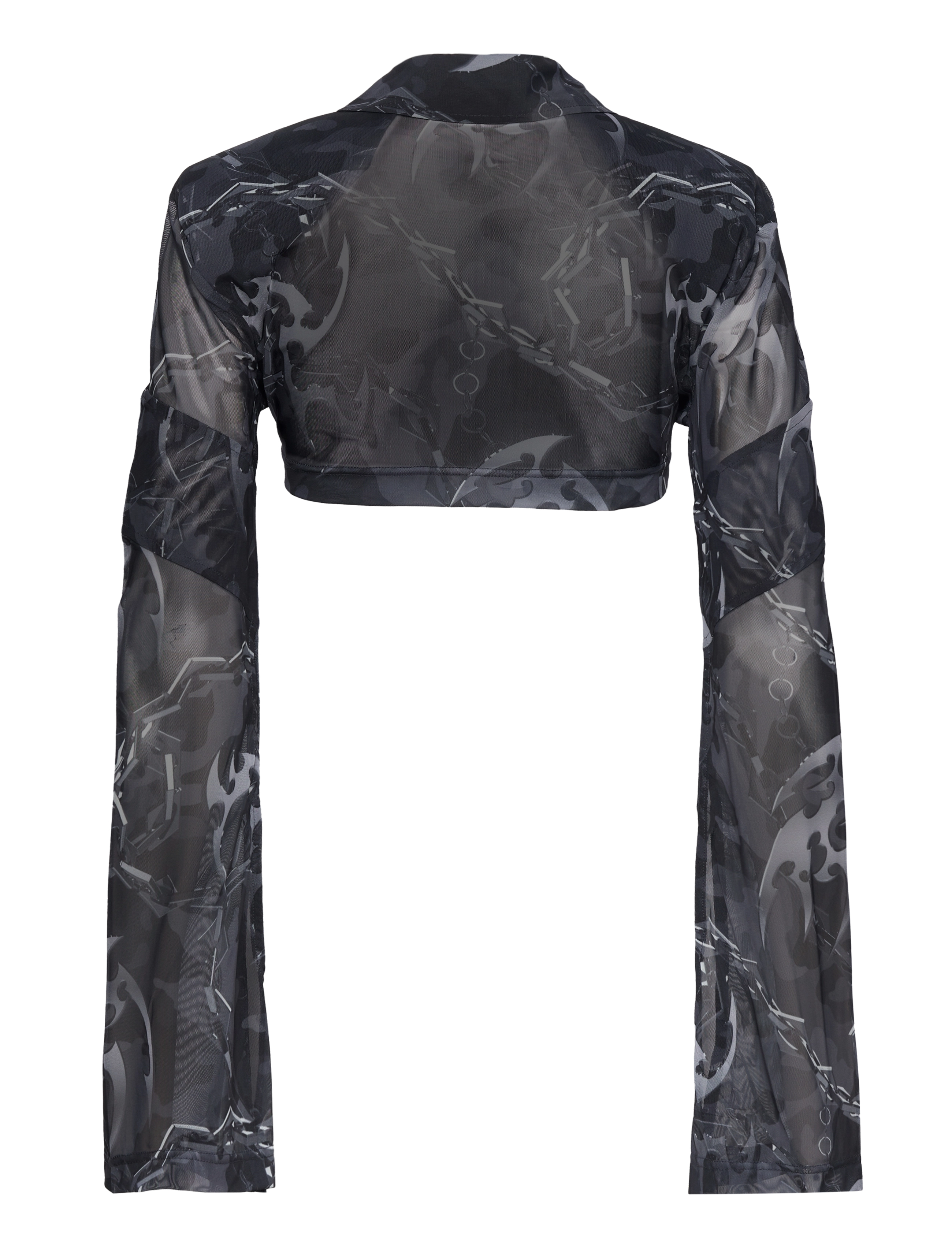 HAN Kjøbenhavn - Camo Mesh Wrap Top - crop tops - camo - 1