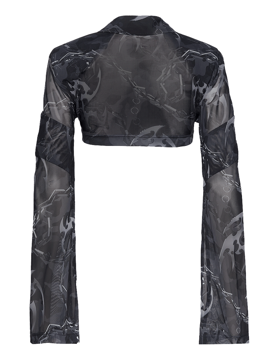HAN Kjøbenhavn - Camo Mesh Wrap Top - crop topit - camo - 1