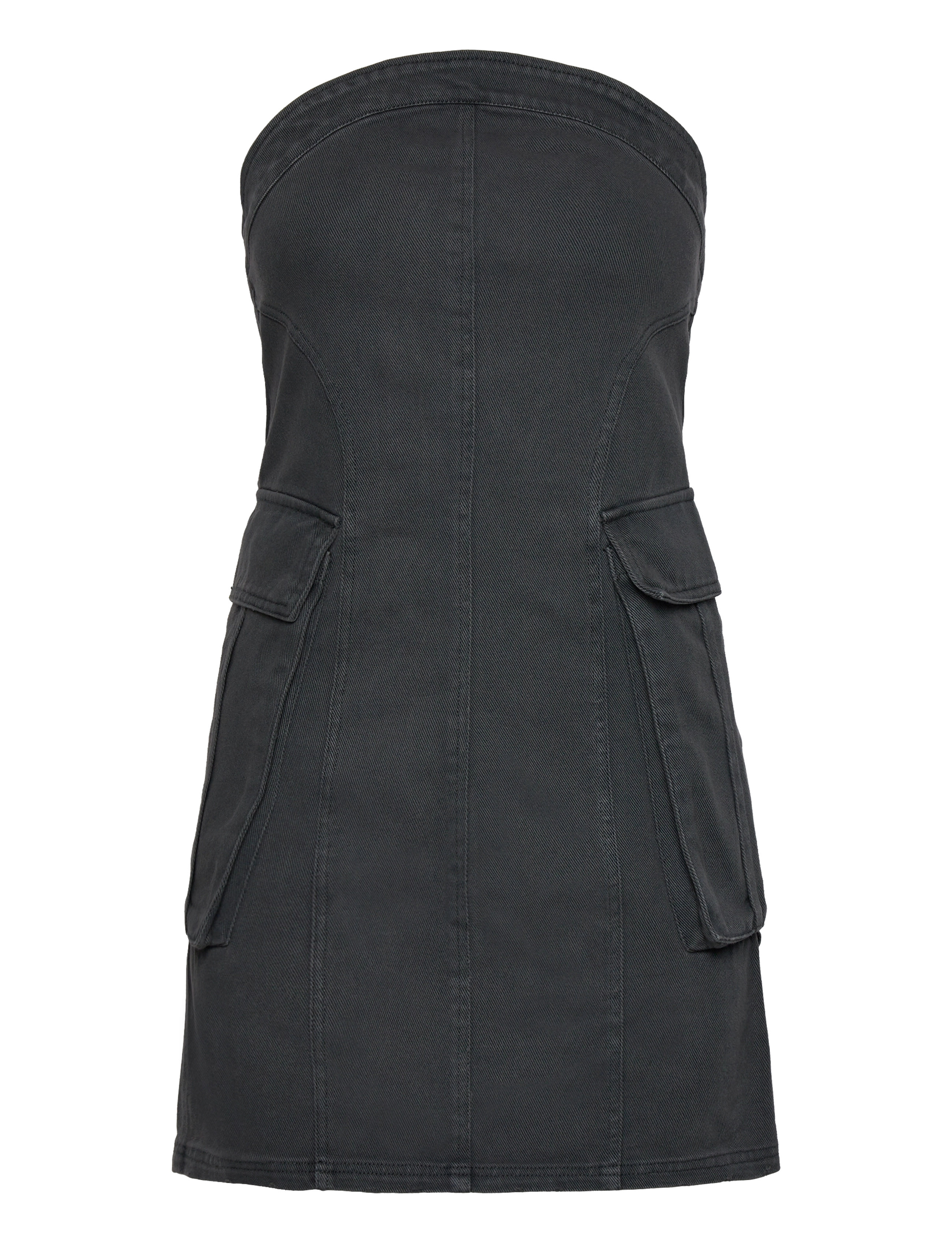 Strapless Slim Short Dress - DARK GREY