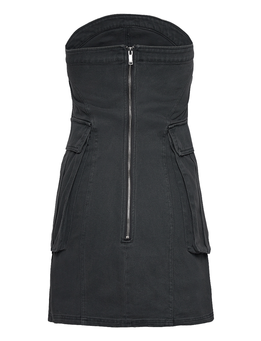 HAN Kjøbenhavn - Strapless Slim Short Dress - denimkjoler - dark grey - 1