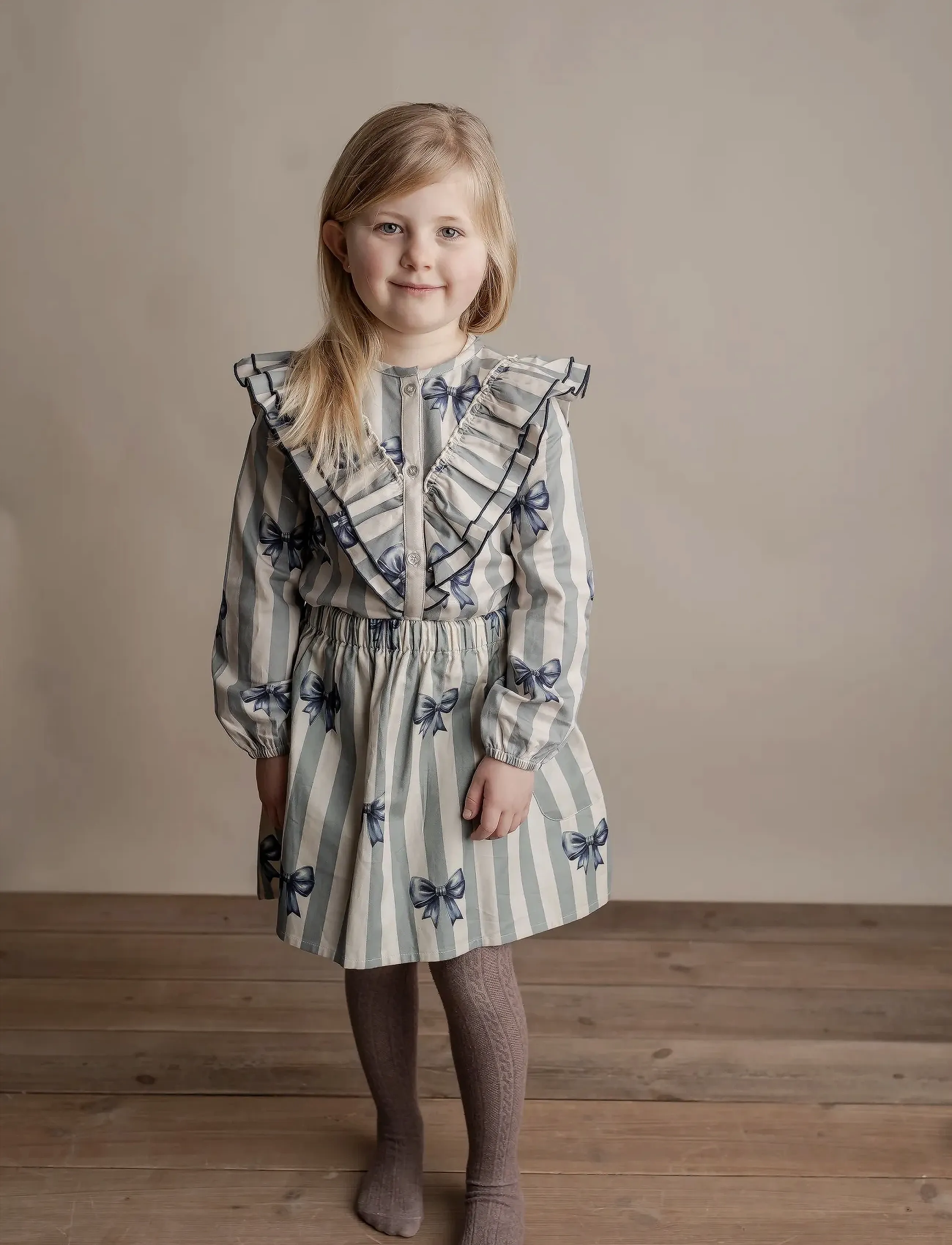 Hanevild Bow skirt - Kjoler & Nederdele - RAINY / blue