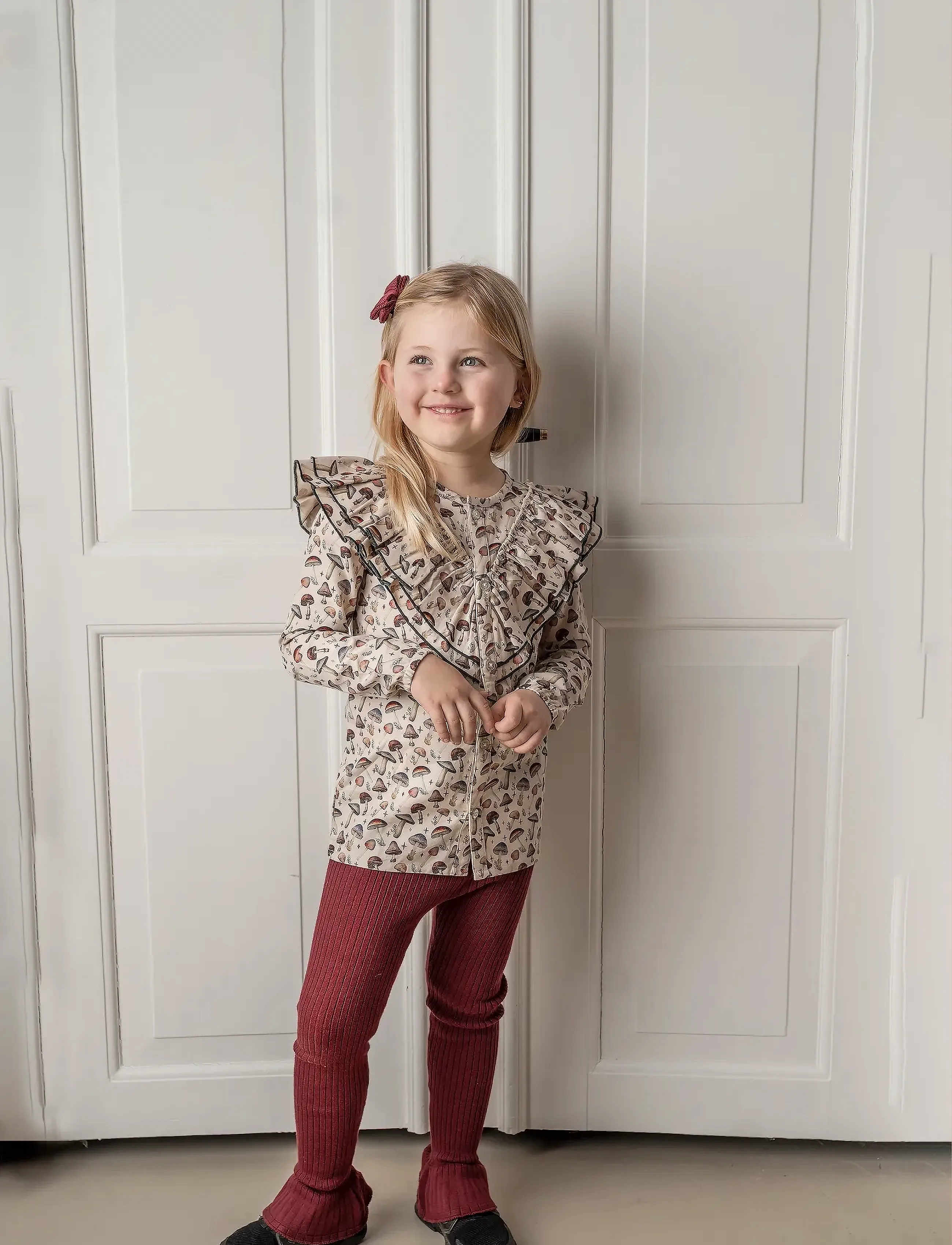 Hanevild Tilde Leggings, 110, Unterteile, Burgunderrot - Kinder