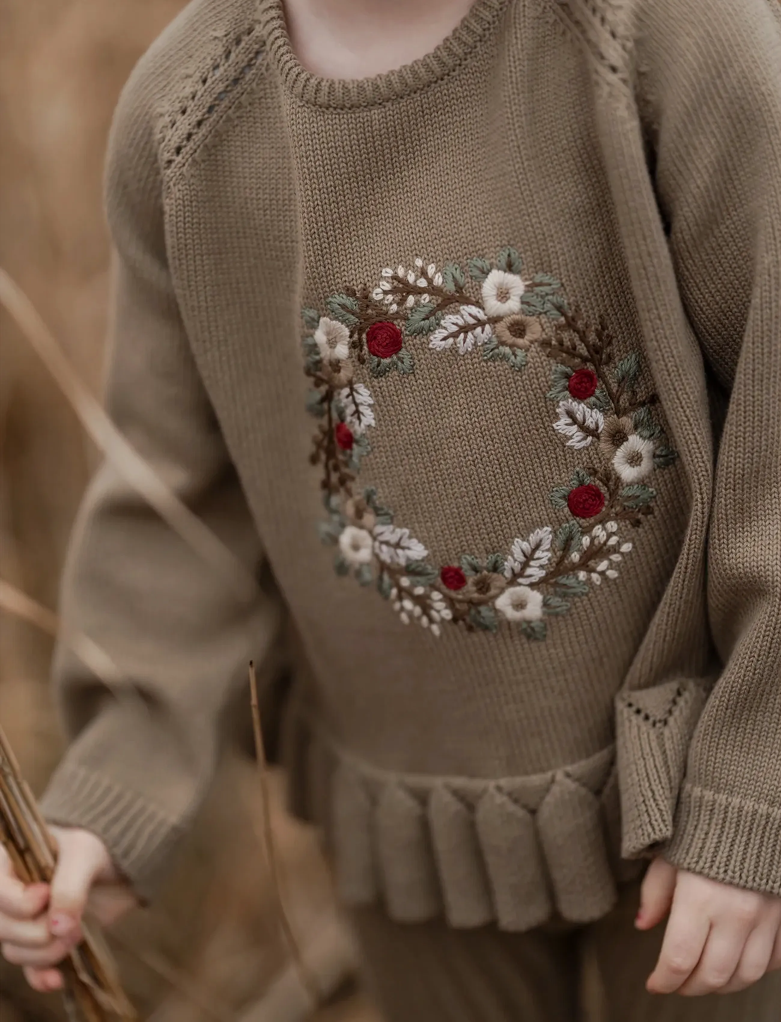 Hanevild Anna Blouse, 86, Beige, Strik > Pullovere, Børn