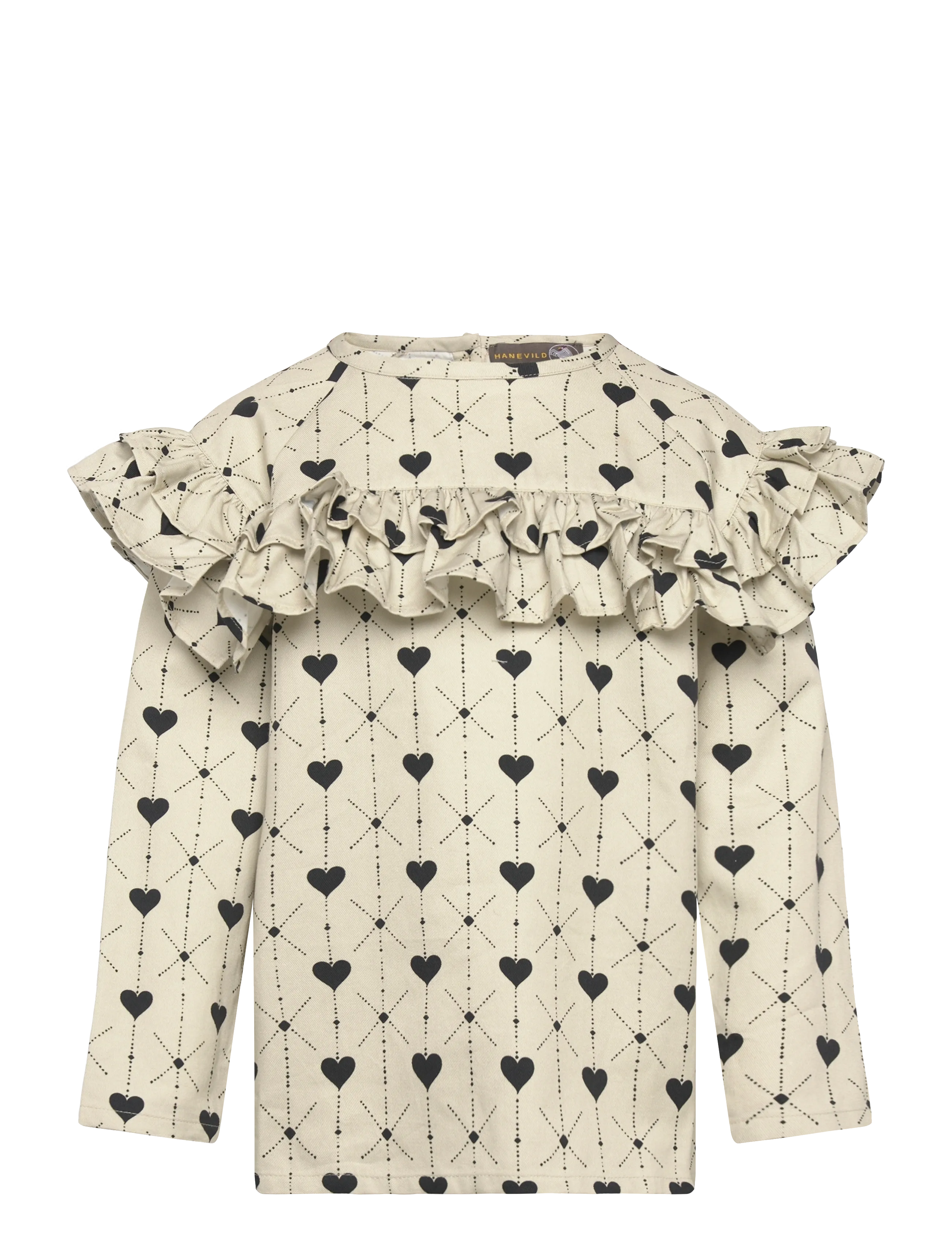 HANEVILD Heart Bluse Schwarz - 110 - Kinder