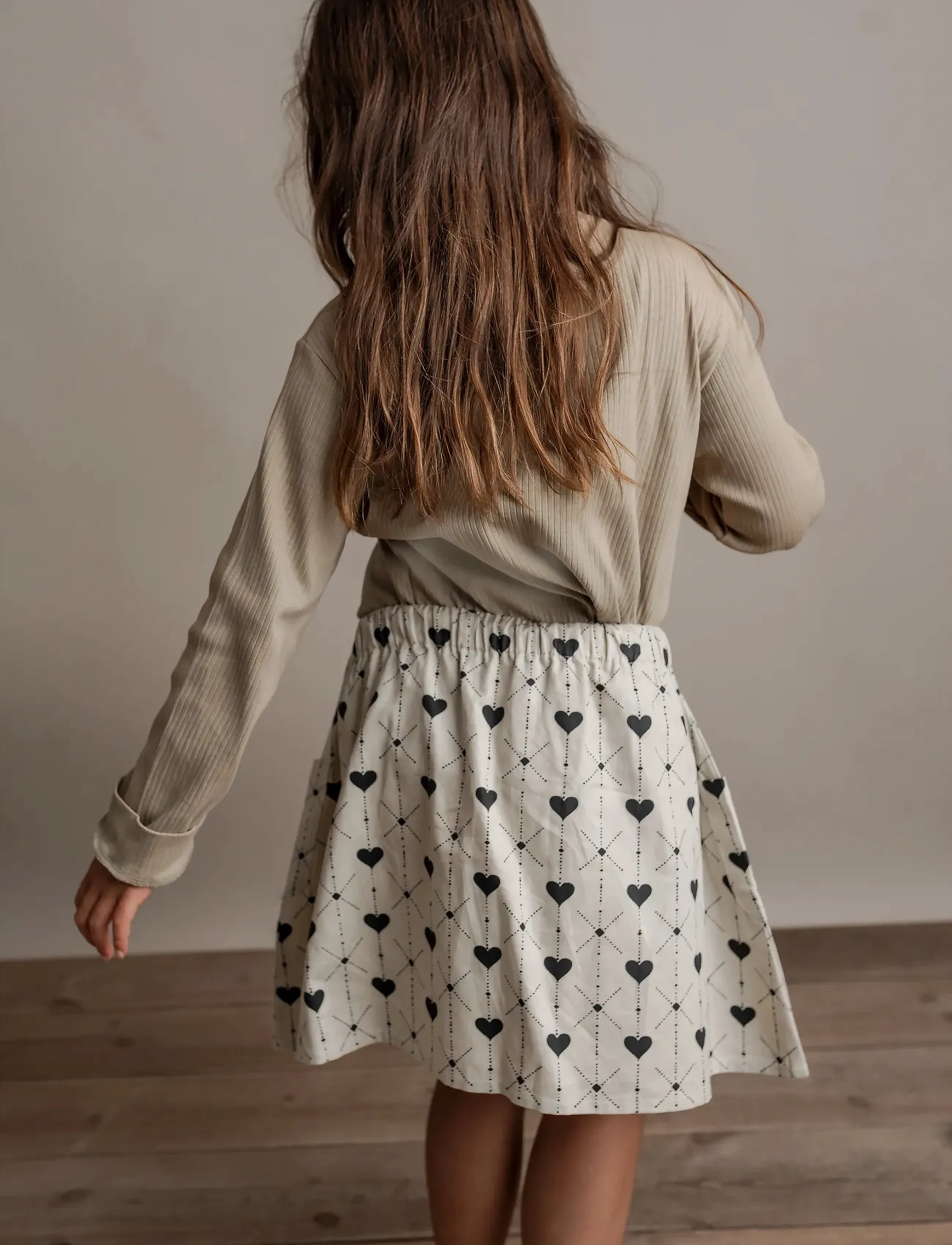 Hanevild Heart skirt - Kjoler & Nederdele - RAINY / black