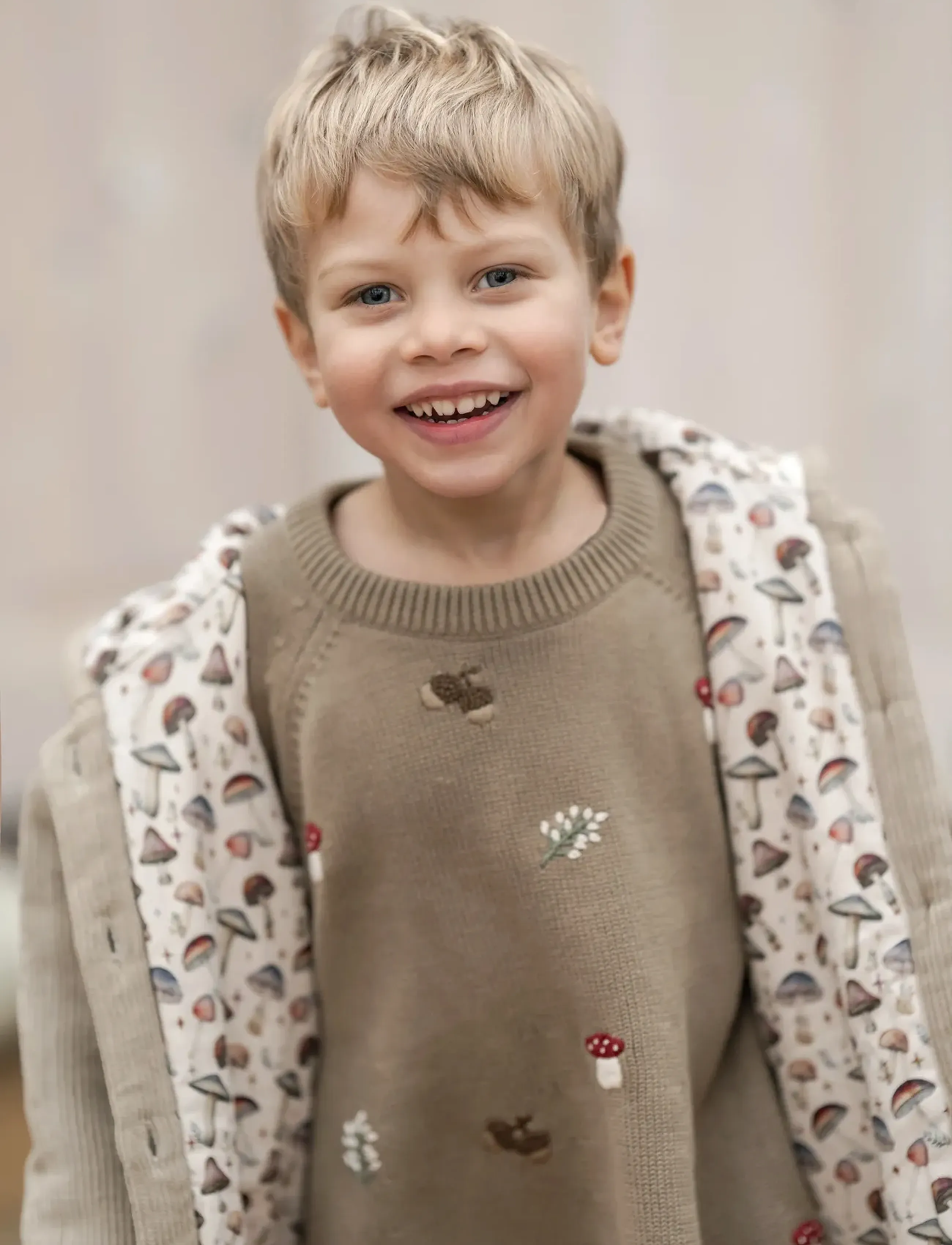Hanevild Mushroom Jacket, 86/92, Beige, Jackets & Coats > Corduroy Jackets, Børn