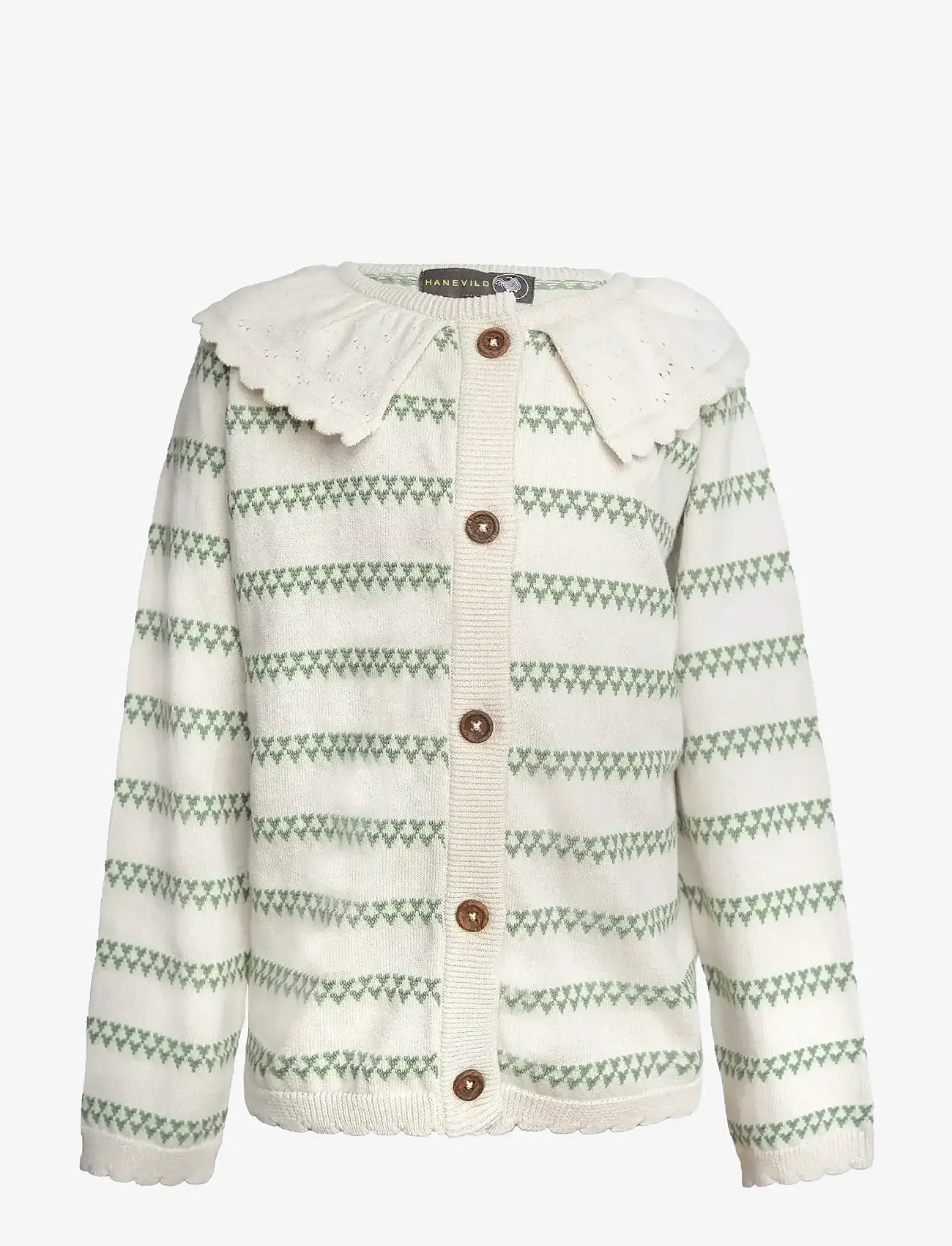 Hanevild - heart cardigan - cardigans - summer sand/ shale green - 1