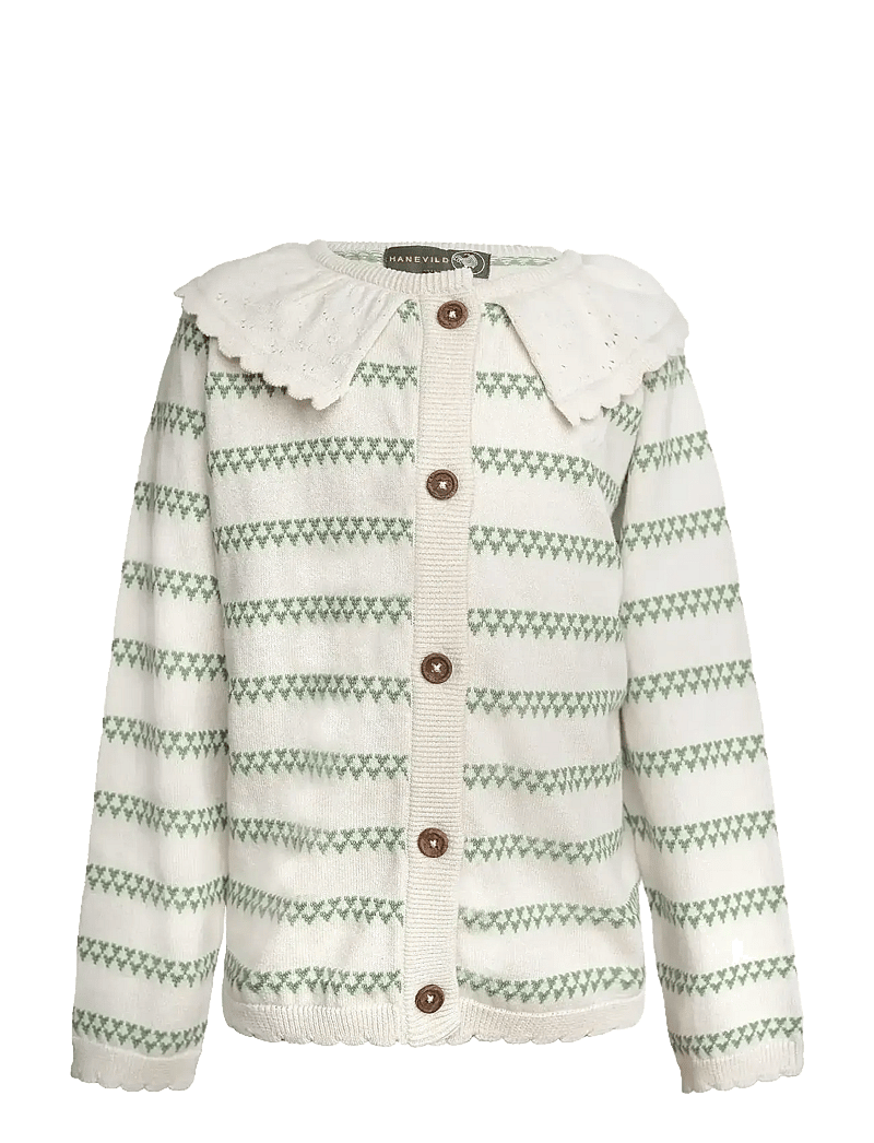 Hanevild - heart cardigan - koftor - summer sand/ shale green - 1