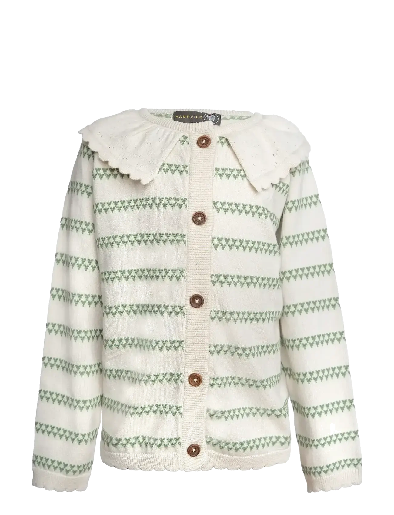 Hanevild heart cardigan - Cardigans - SUMMER SAND/ SHALE GREEN / beige