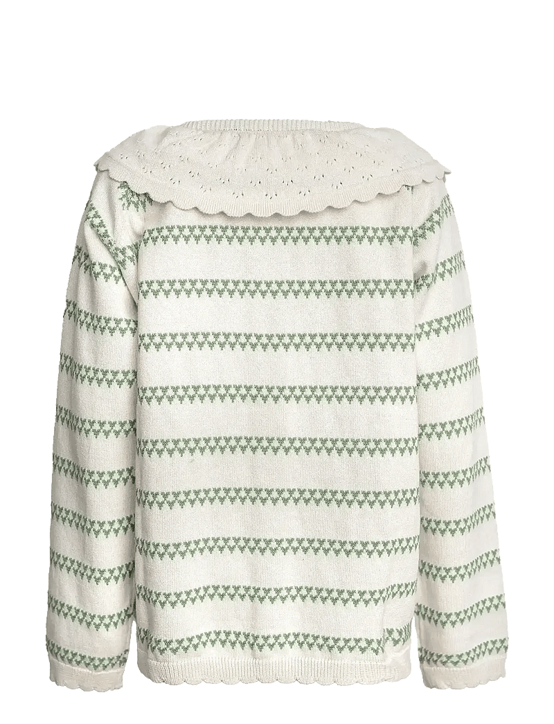 Hanevild - heart cardigan - koftor - summer sand/ shale green - 2