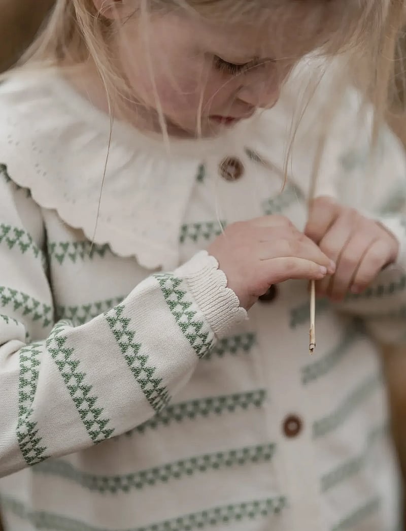 Hanevild - heart cardigan - koftor - summer sand/ shale green - 3