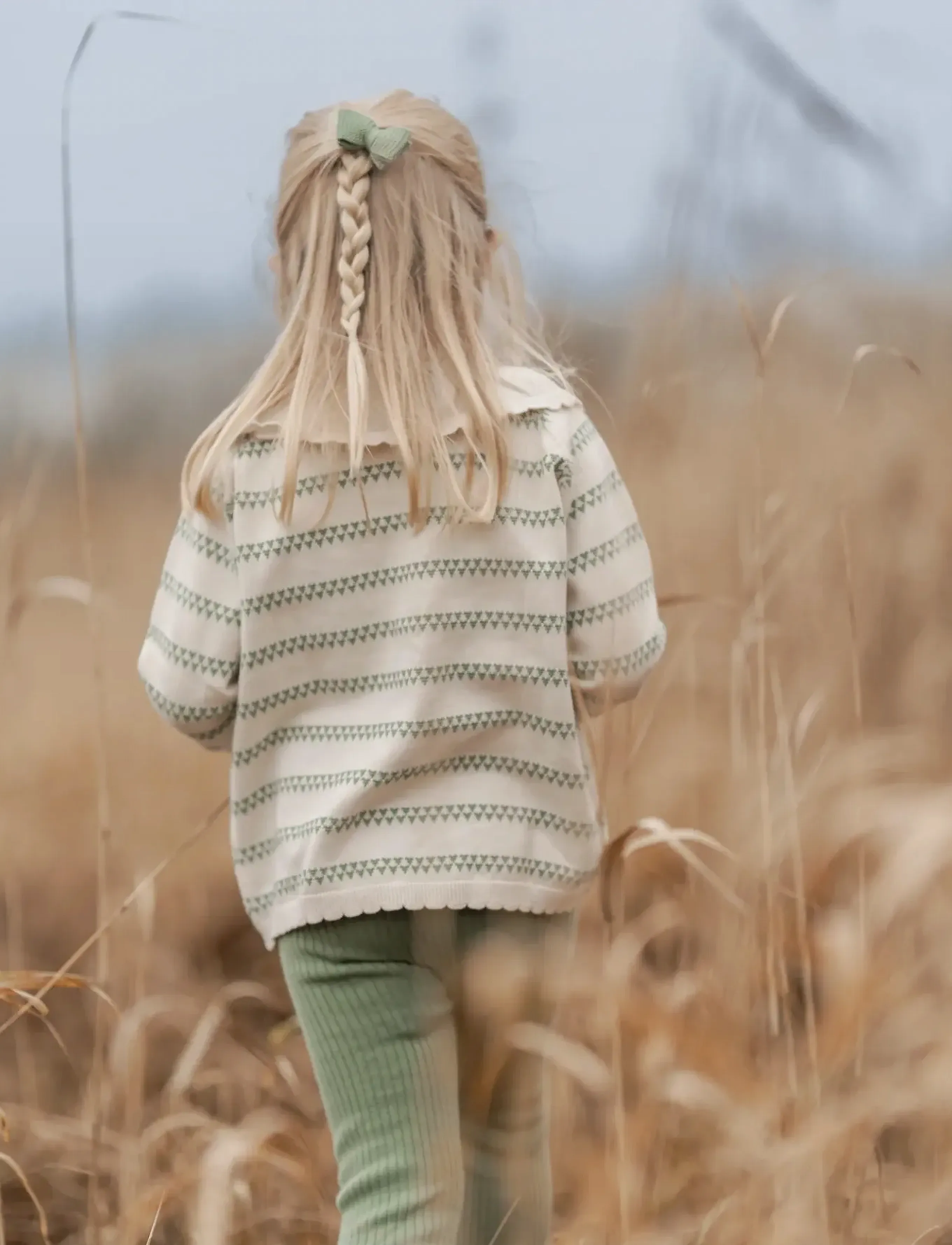 Hanevild - heart cardigan - gebreide kleding - summer sand/ shale green - 4