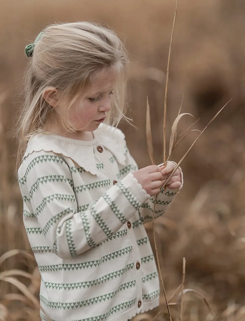 Hanevild - heart cardigan - koftor - summer sand/ shale green - 5