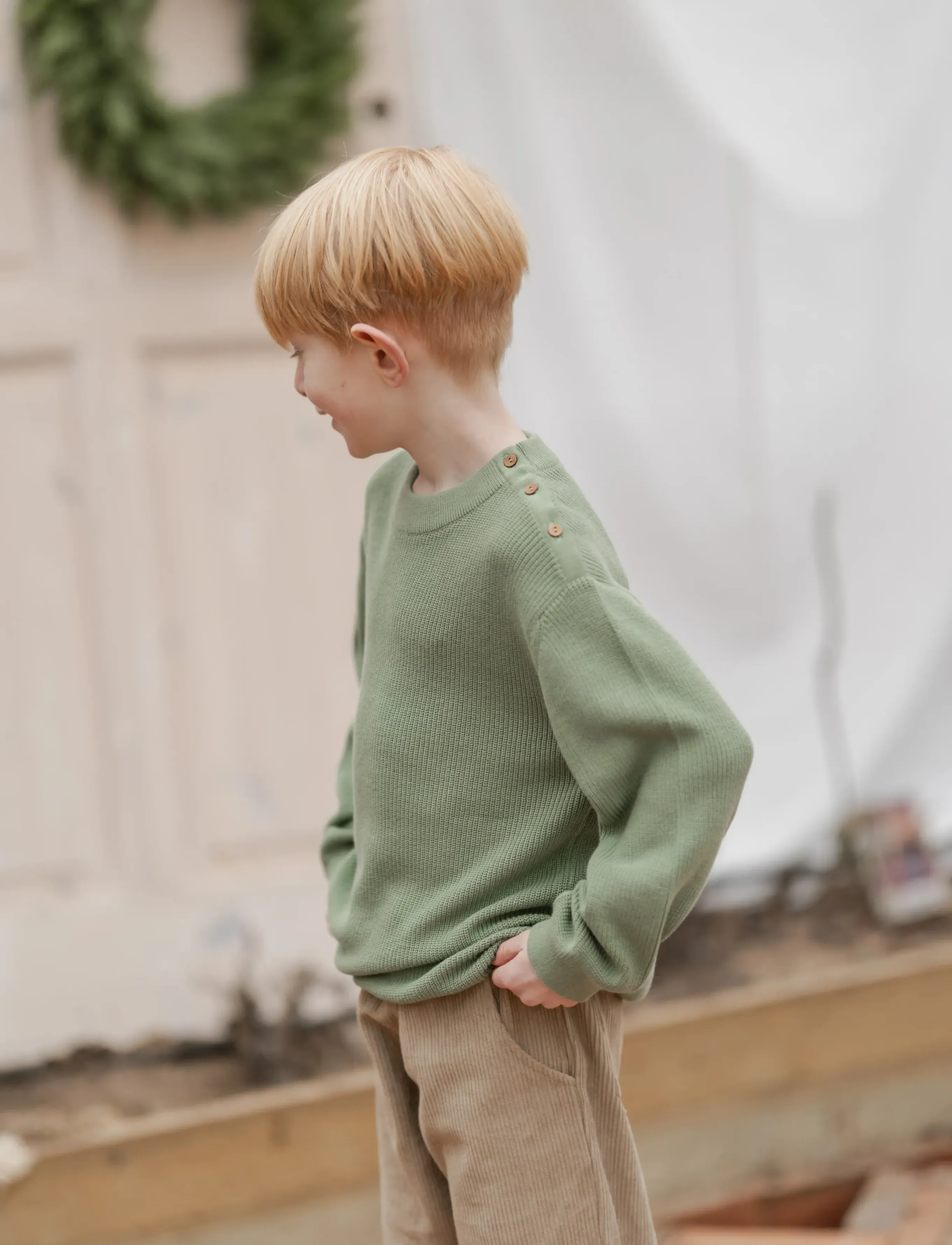 Hanevild theodor sweater - Pullover - SHALE GREEN / green
