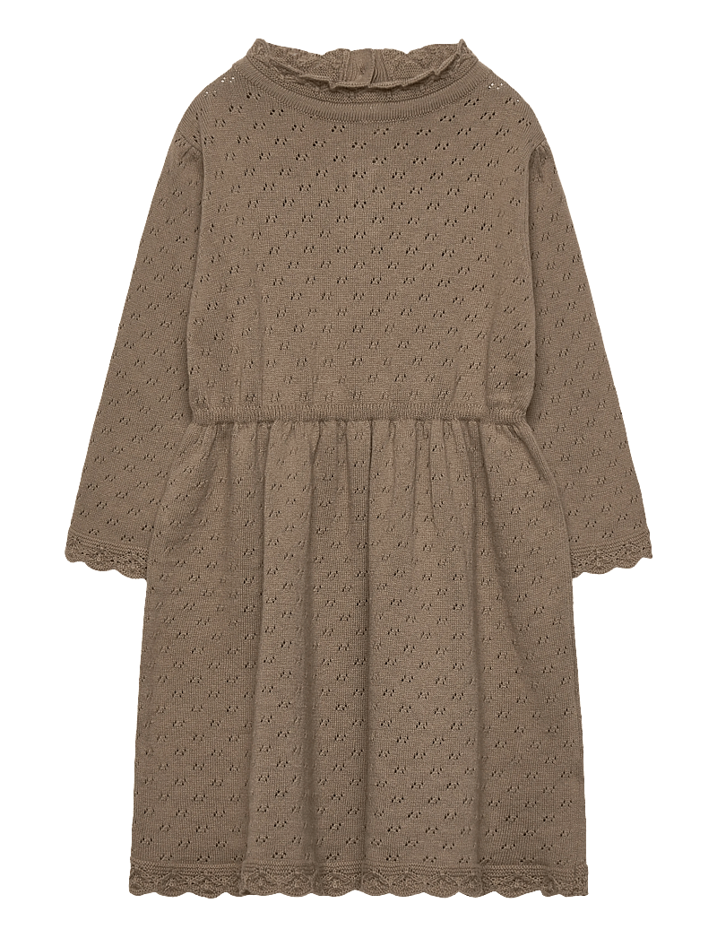 Hanevild - scallop dress - långärmade babyklänningar - crockery - 1