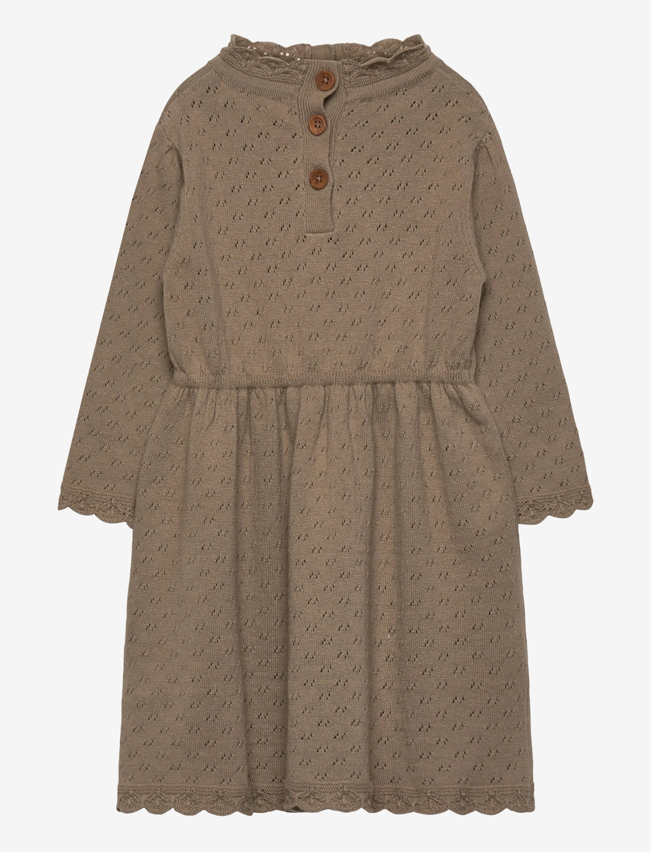 Hanevild - scallop dress - långärmade babyklänningar - crockery - 2