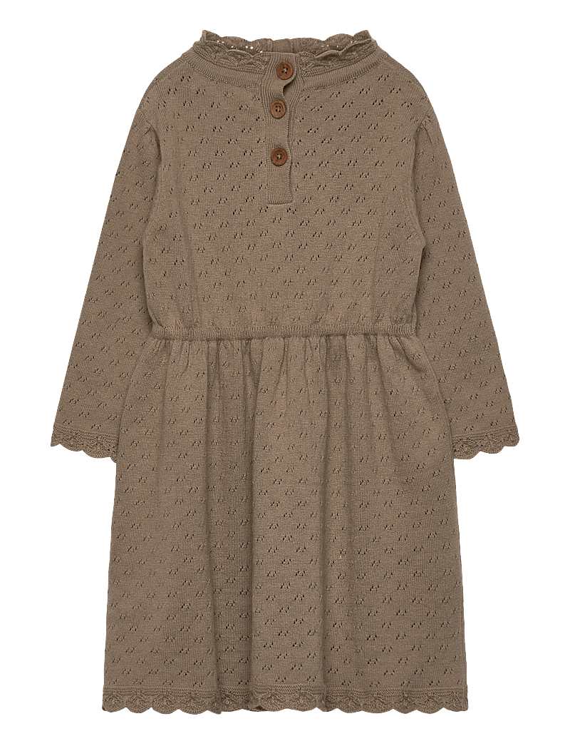 Hanevild - scallop dress - långärmade babyklänningar - crockery - 2