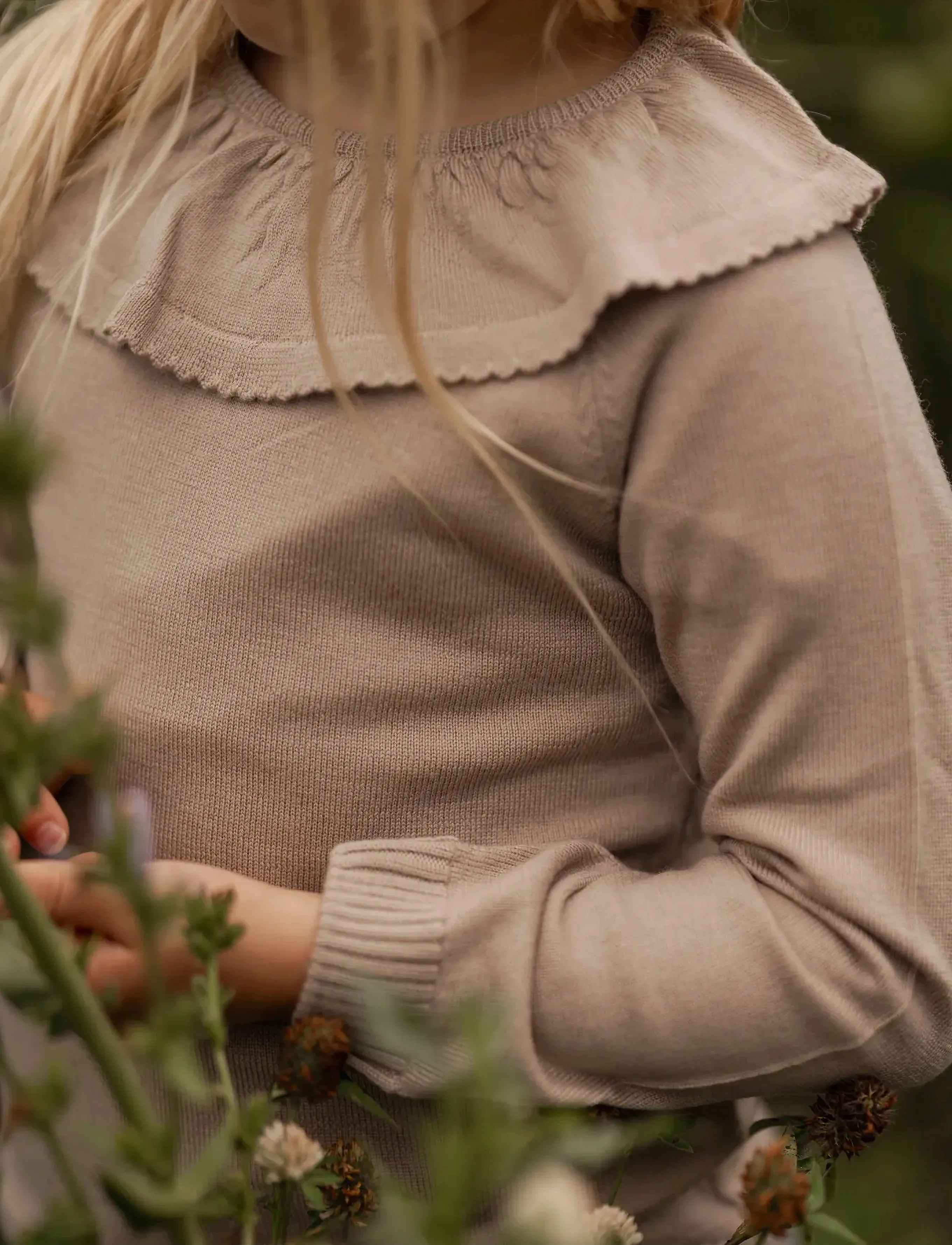Hanevild Lea Blouse, 110, T-shirts, Grau - Long-sleeved Kinder