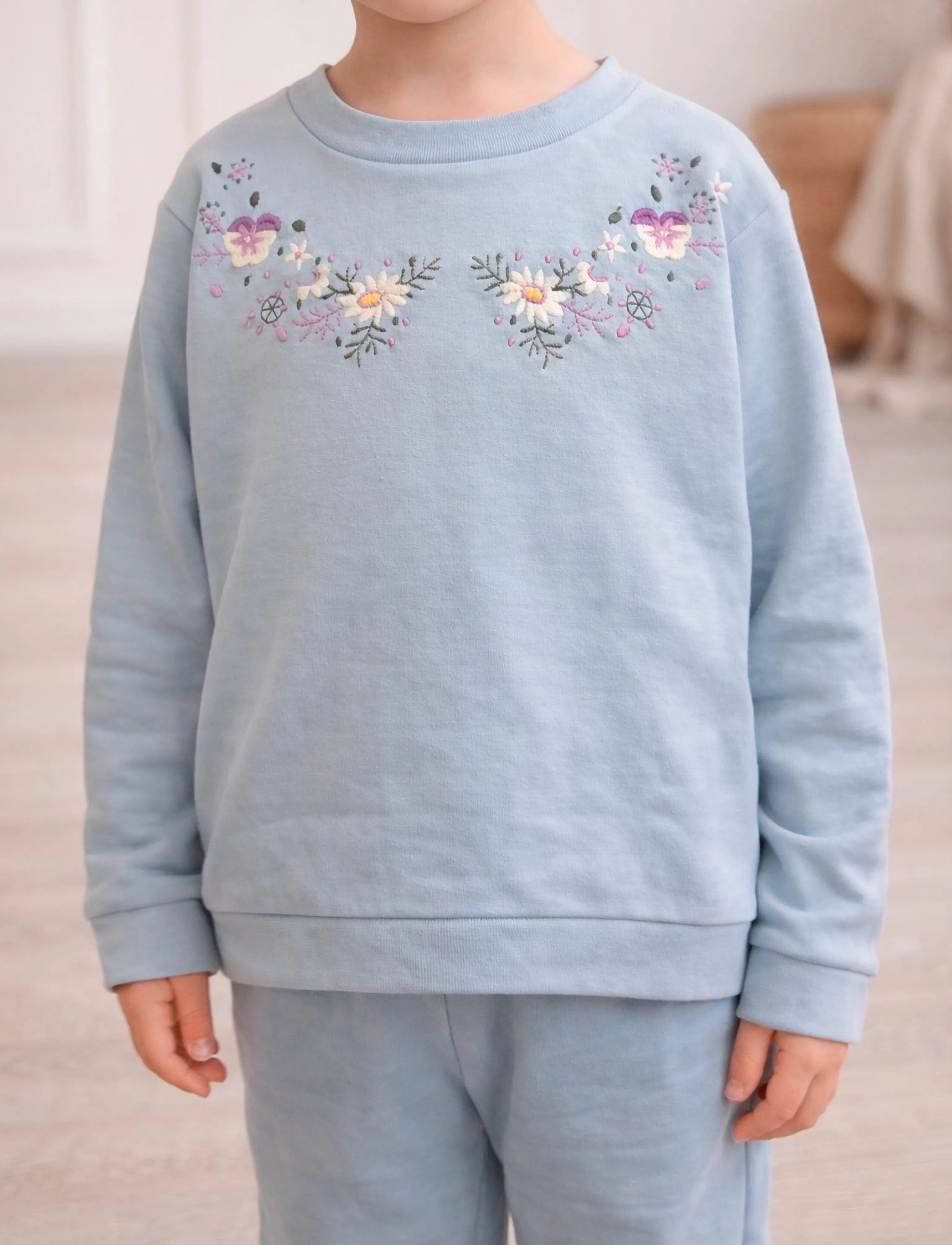 Hanevild Floral sweater - Sweatshirts - KENTTUCKY BLUE / blue