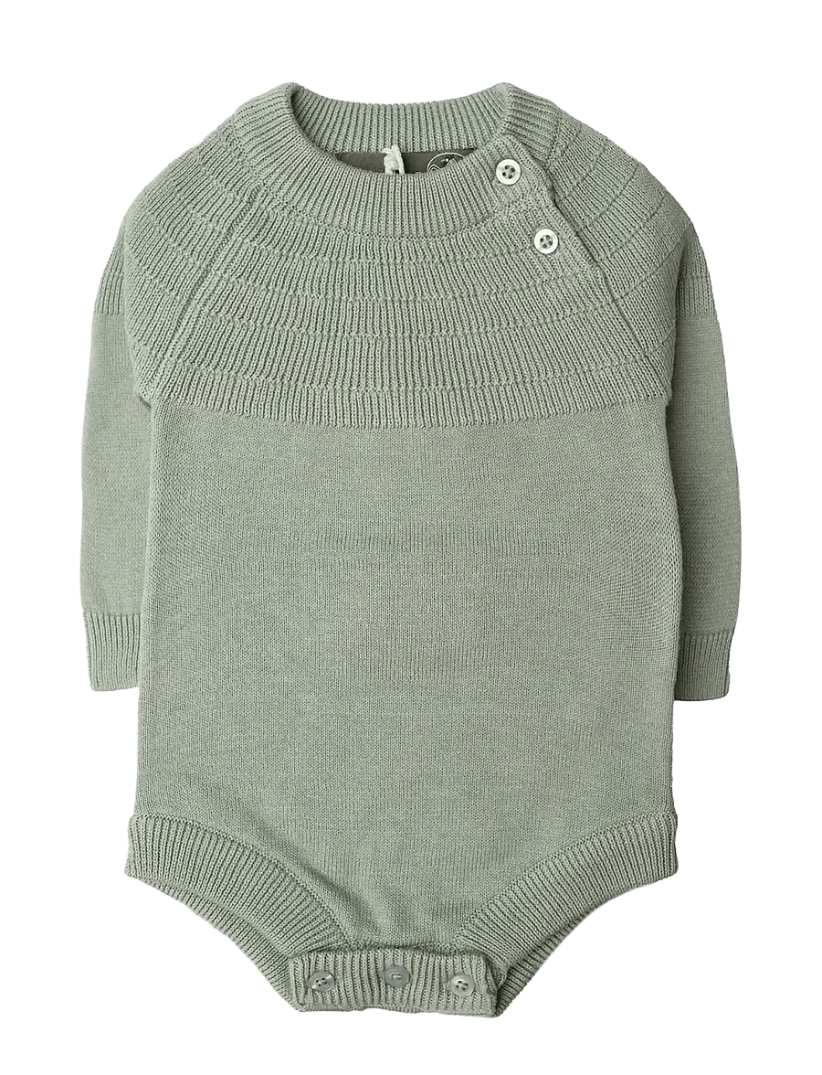Hanevild - Mingus romper - långärmade bodies - sage - 1