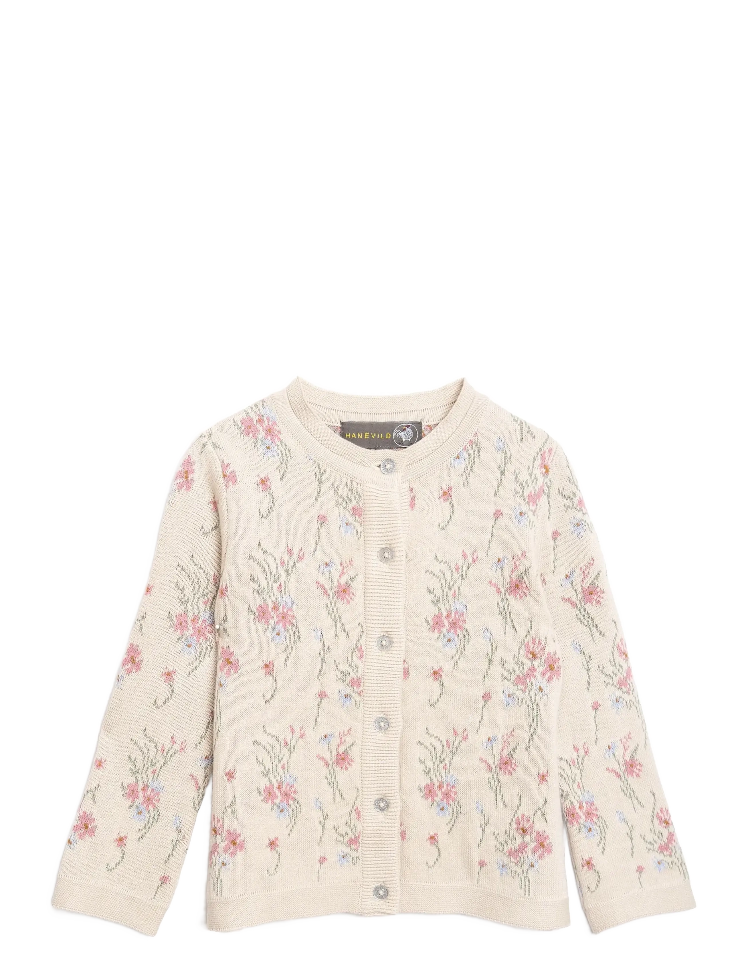 Hanevild flower cardigan - Barn 98-134 - SUMMERSAND / cream