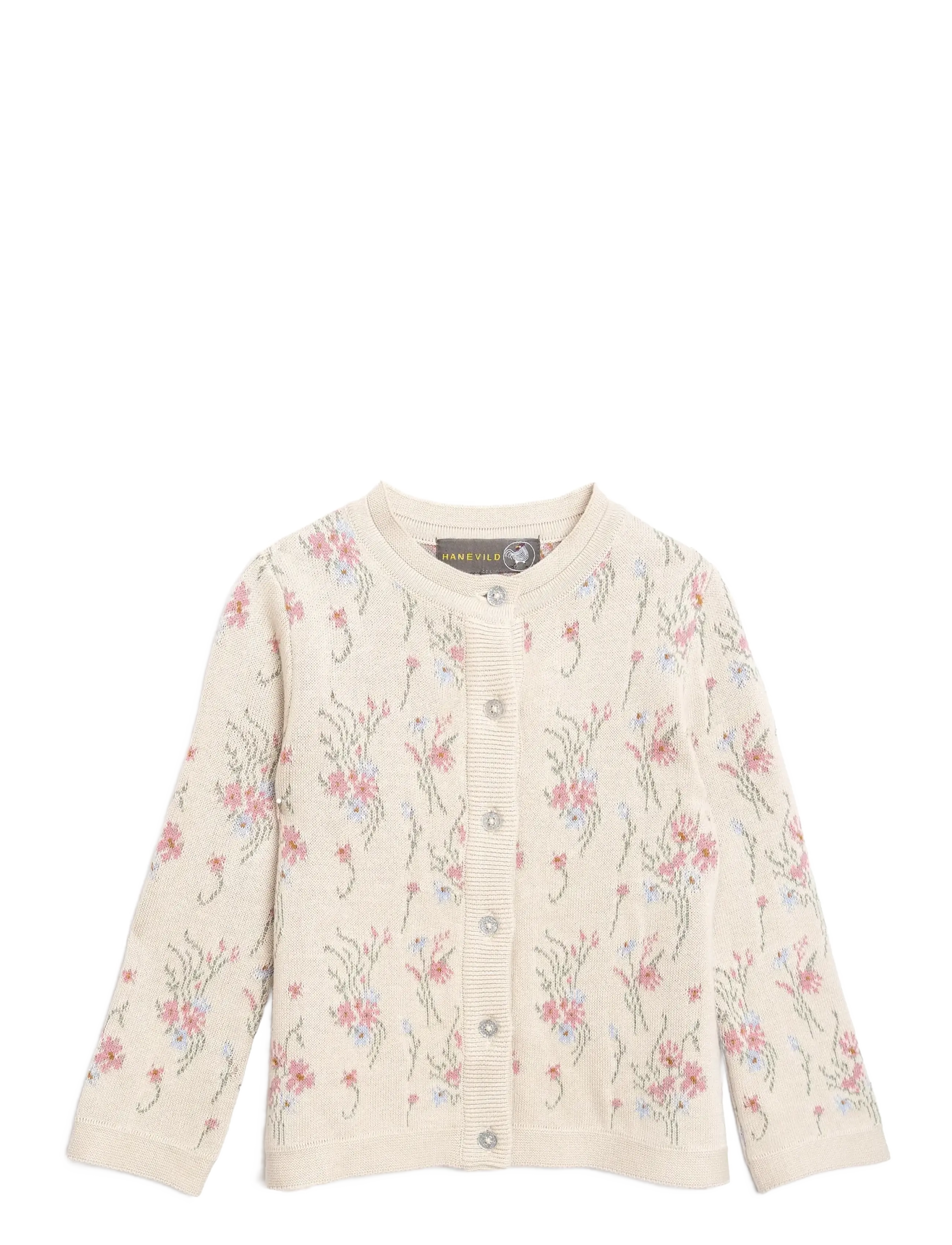 HANEVILD Flower Cardigan Beige - 98 - Kinder