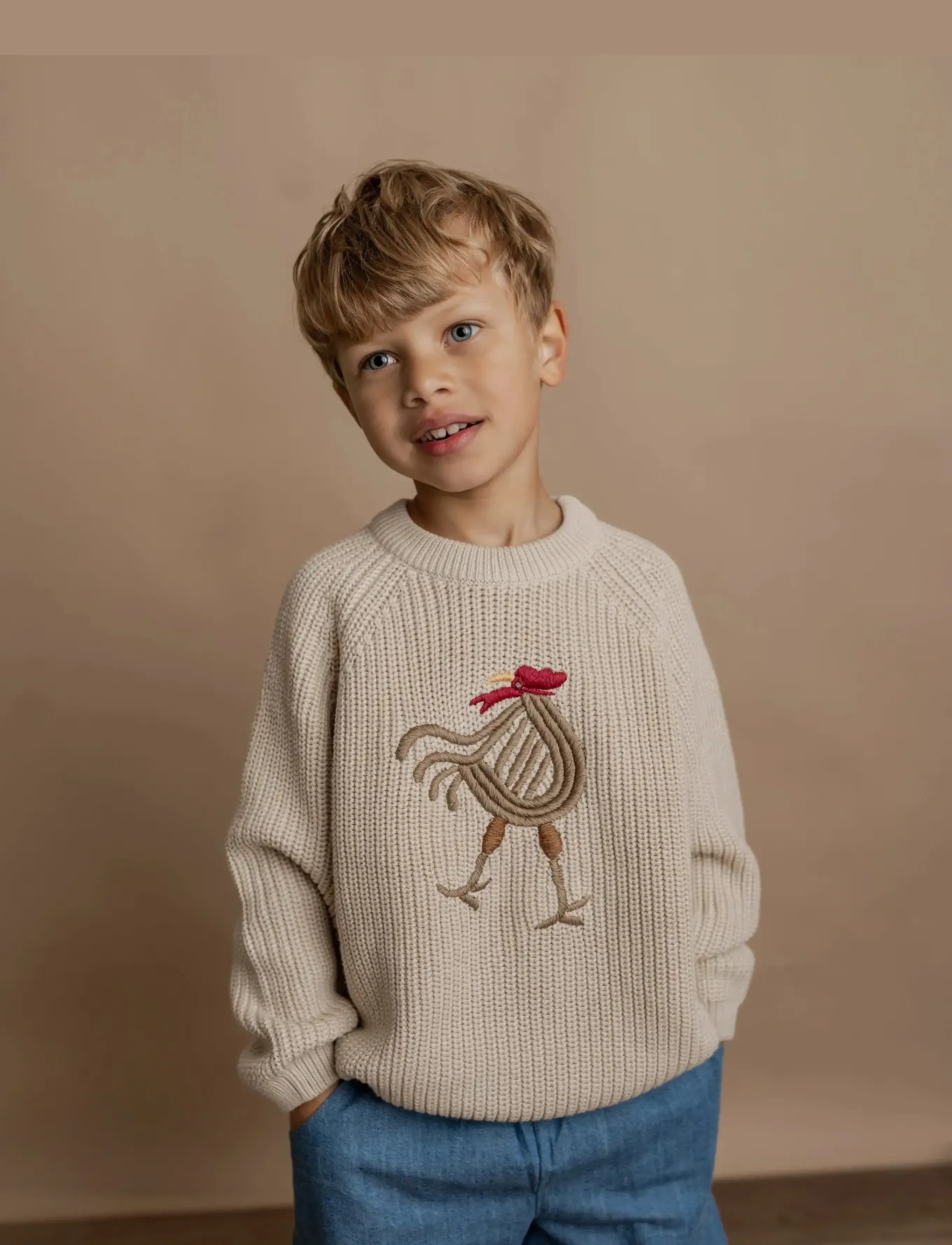 Hanevild flower cardigan - Stickat - SUMMERSAND / beige