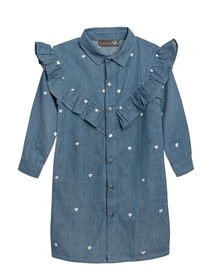 Hanevild - Denim dress - (girl) Mother, daugther, son outfit - langærmede babykjoler - denim - 1