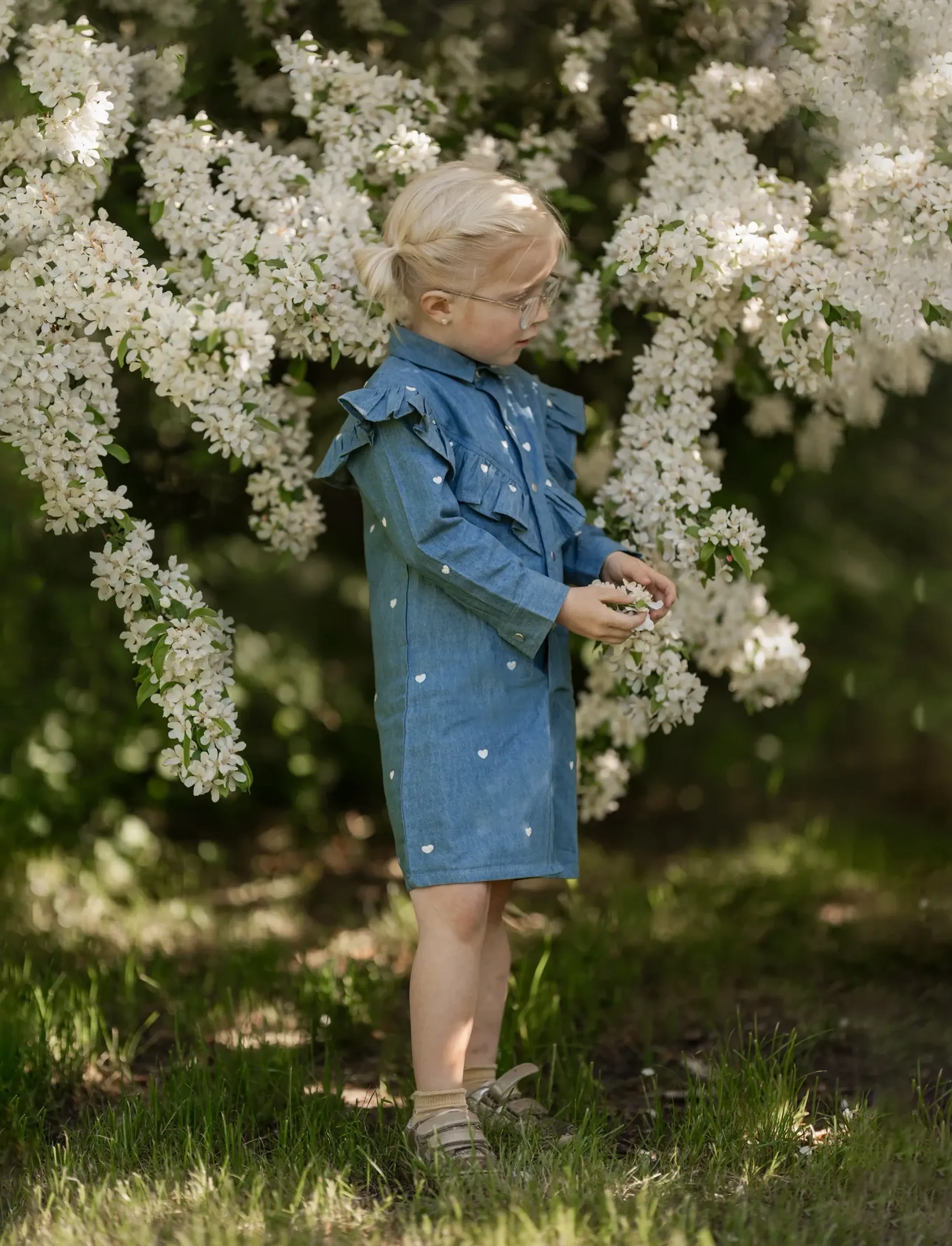 Hanevild Denim Dress (Girl) Mother, Daugther, Son Outfit, Børn, Flæse Denim Skjortekjole, Blå, Str: 68