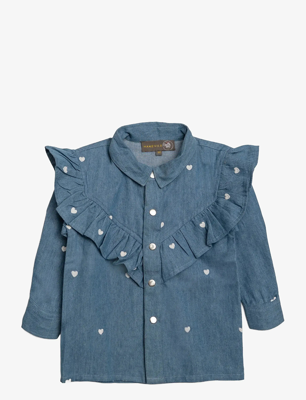 Hanevild - Heart denim shirt - langærmede babykjoler - denim - 1