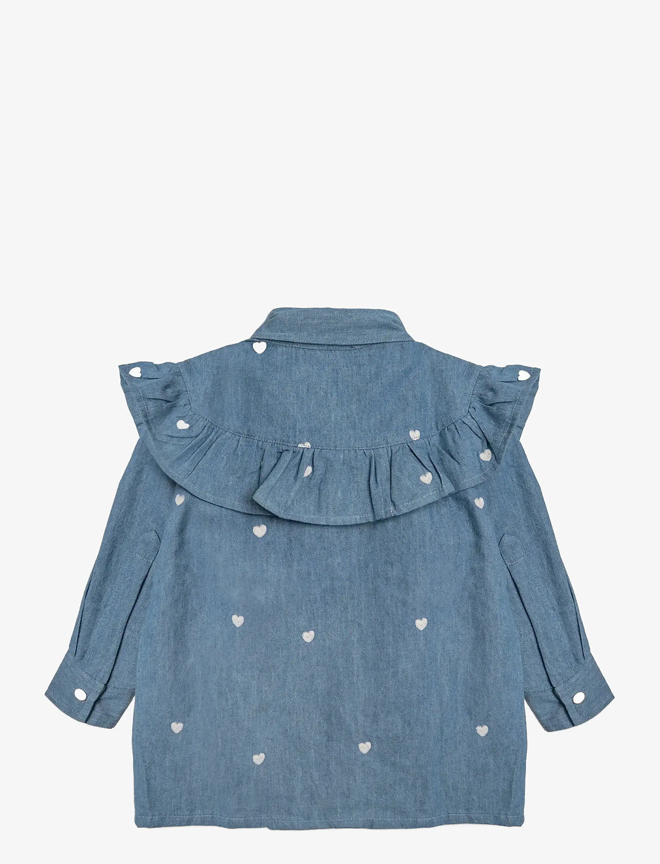 Hanevild - Heart denim shirt - langærmede babykjoler - denim - 2