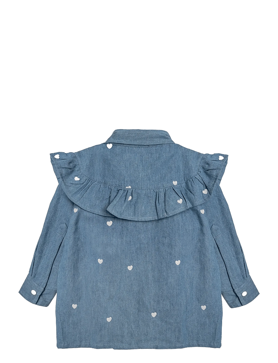 Hanevild - Heart denim shirt - langärmelige babykleider - denim - 2