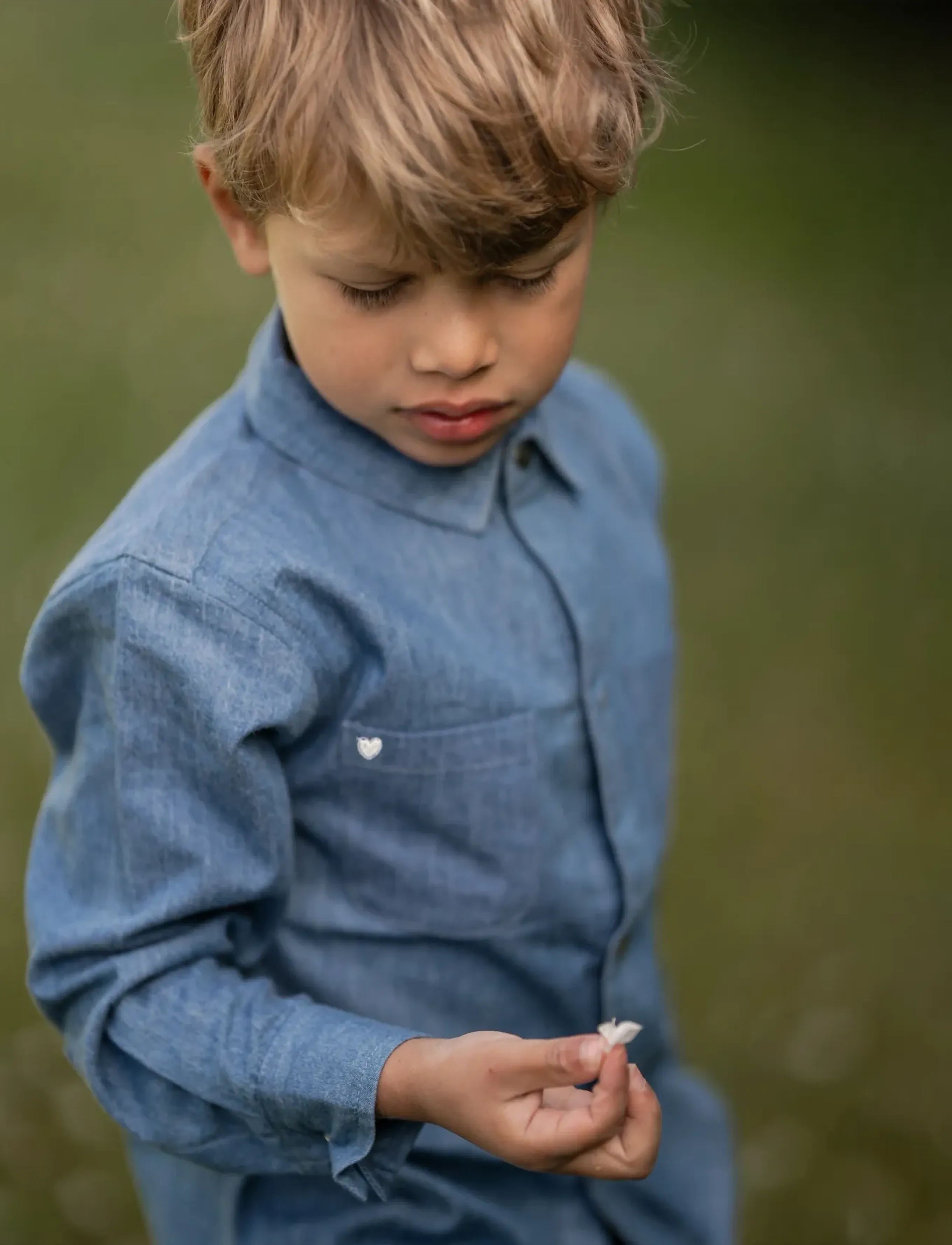 Hanevild Denim Shirt, 98, Blue, Skjorter > Langærmede Shirts, Børn