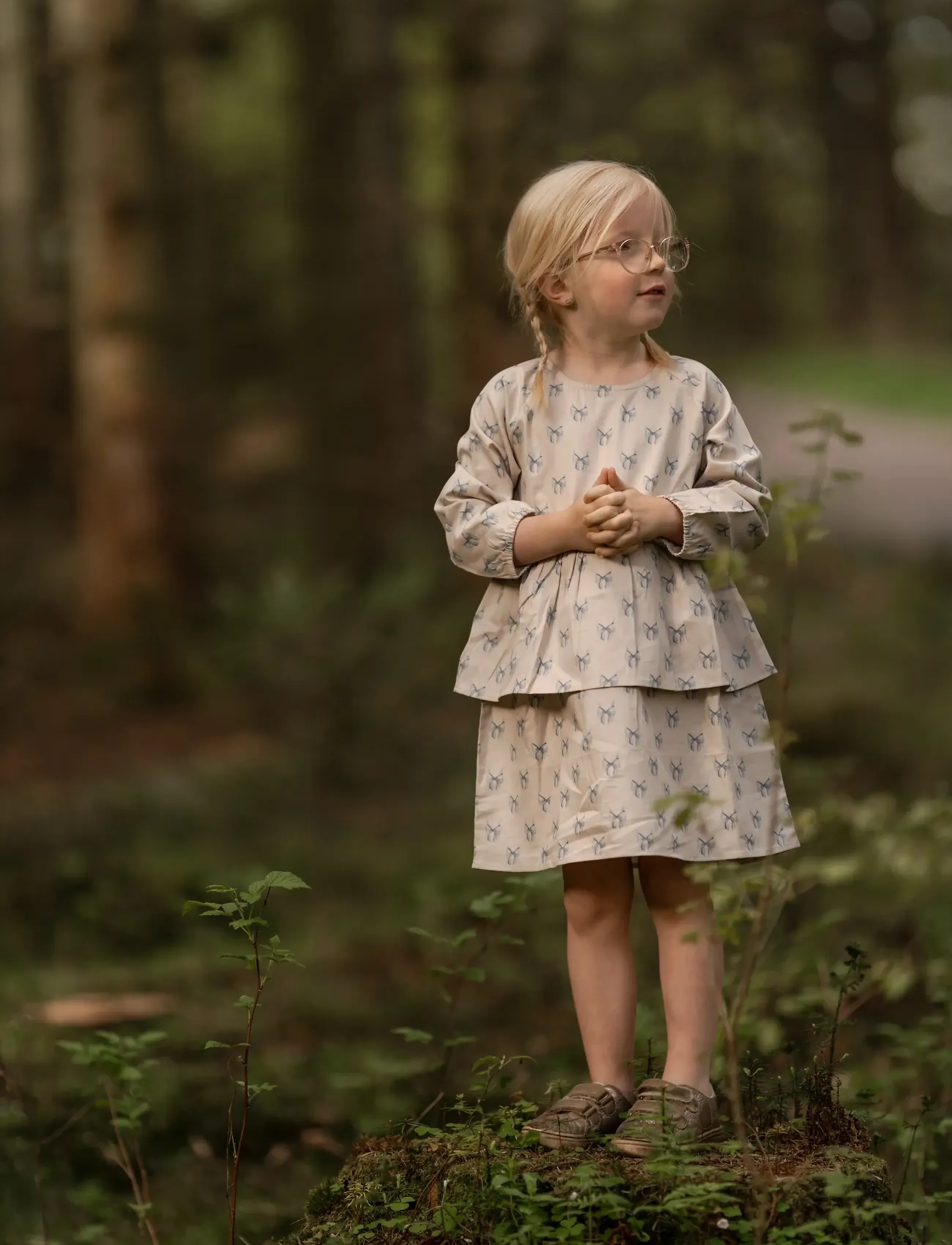 Hanevild bow dress - Långärmade babyklänningar - CREAM / cream