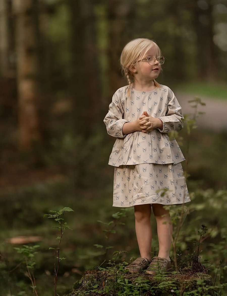 Hanevild - bow dress - langærmede babykjoler - cream - 0
