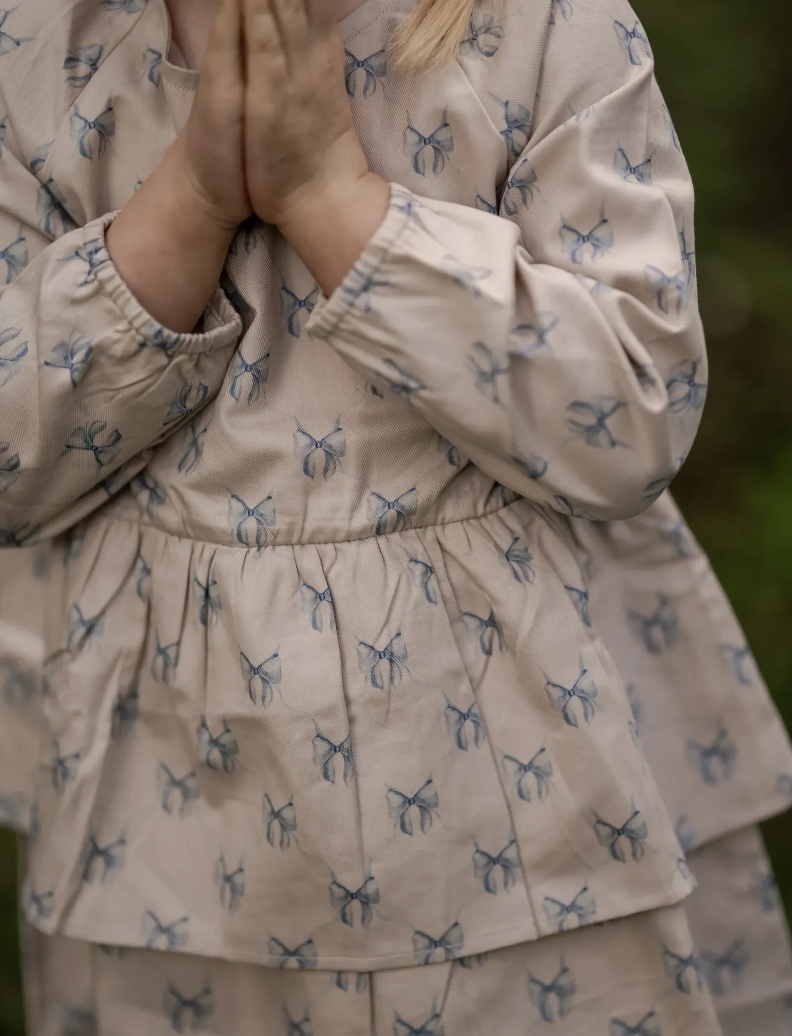 Hanevild - bow dress - langærmede babykjoler - cream - 3