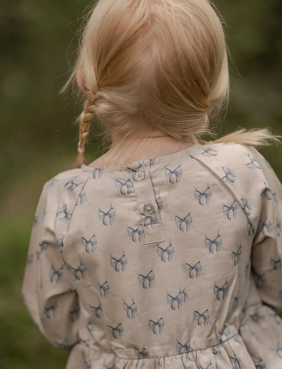 Hanevild - bow dress - langærmede babykjoler - cream - 4