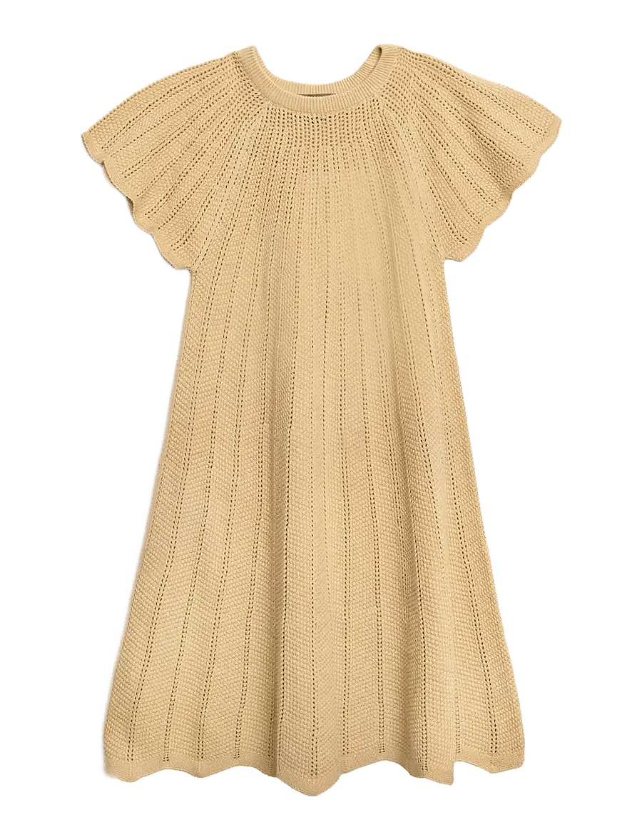 Hanevild - Vibe dress - kurzärmelige babykleider - italien straw - 1