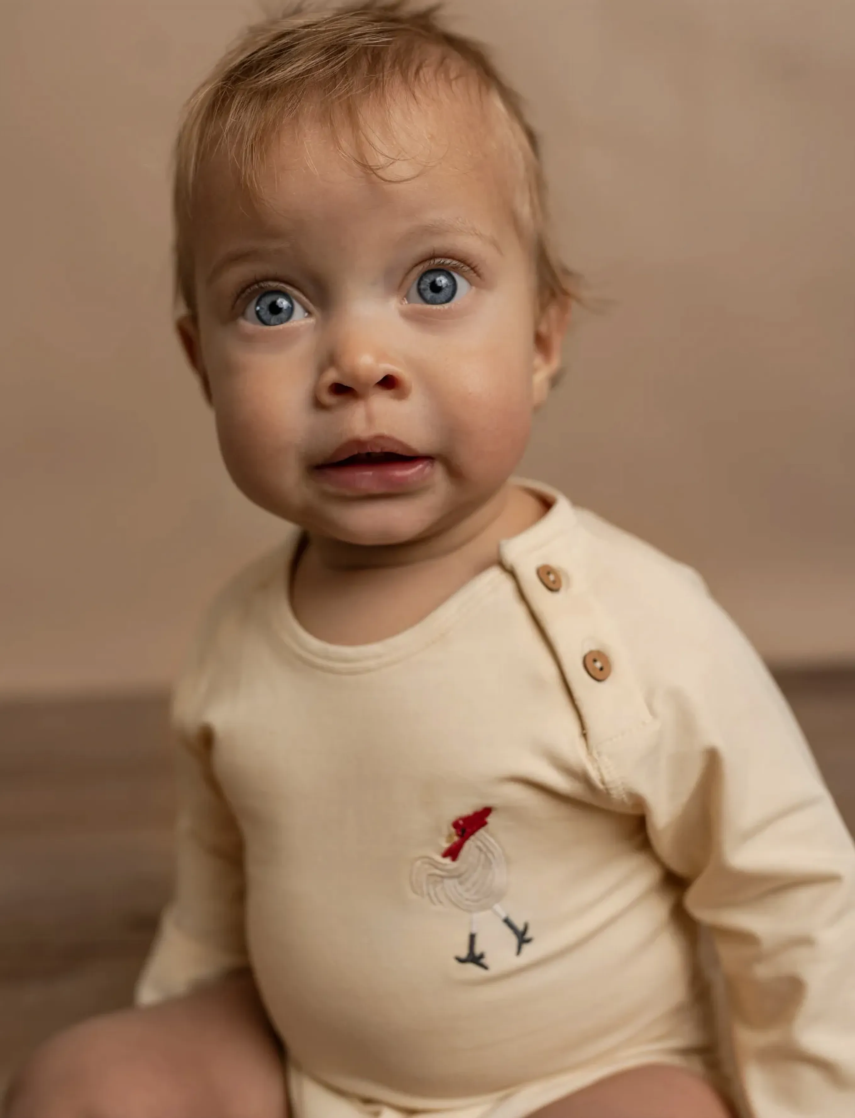 Hanevild Summer Romper, 74, Bodys, Beige - Long-sleeved Kinder