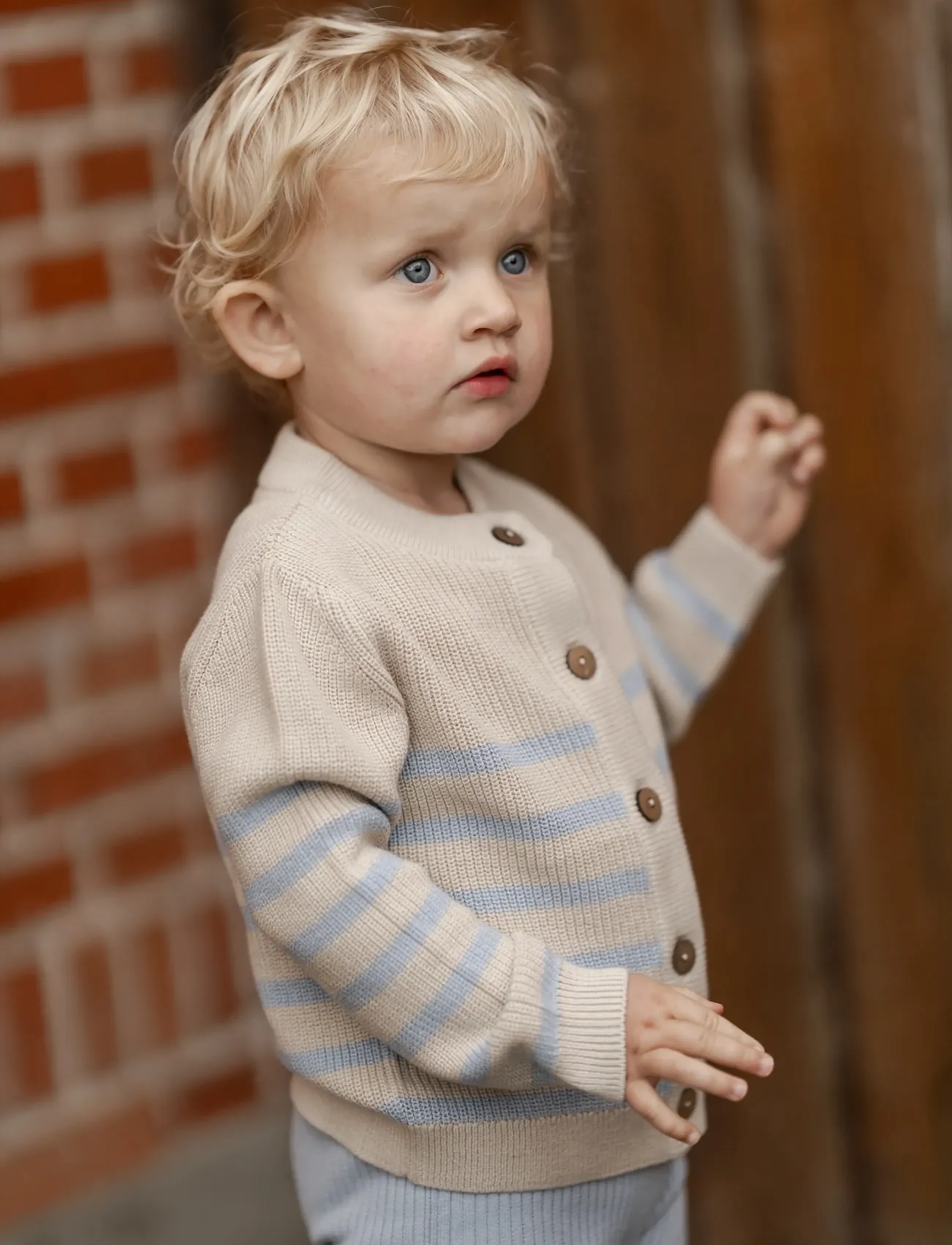 Hanevild Sune Cardigan, 74, Beige, Strik > Cardigans, Børn