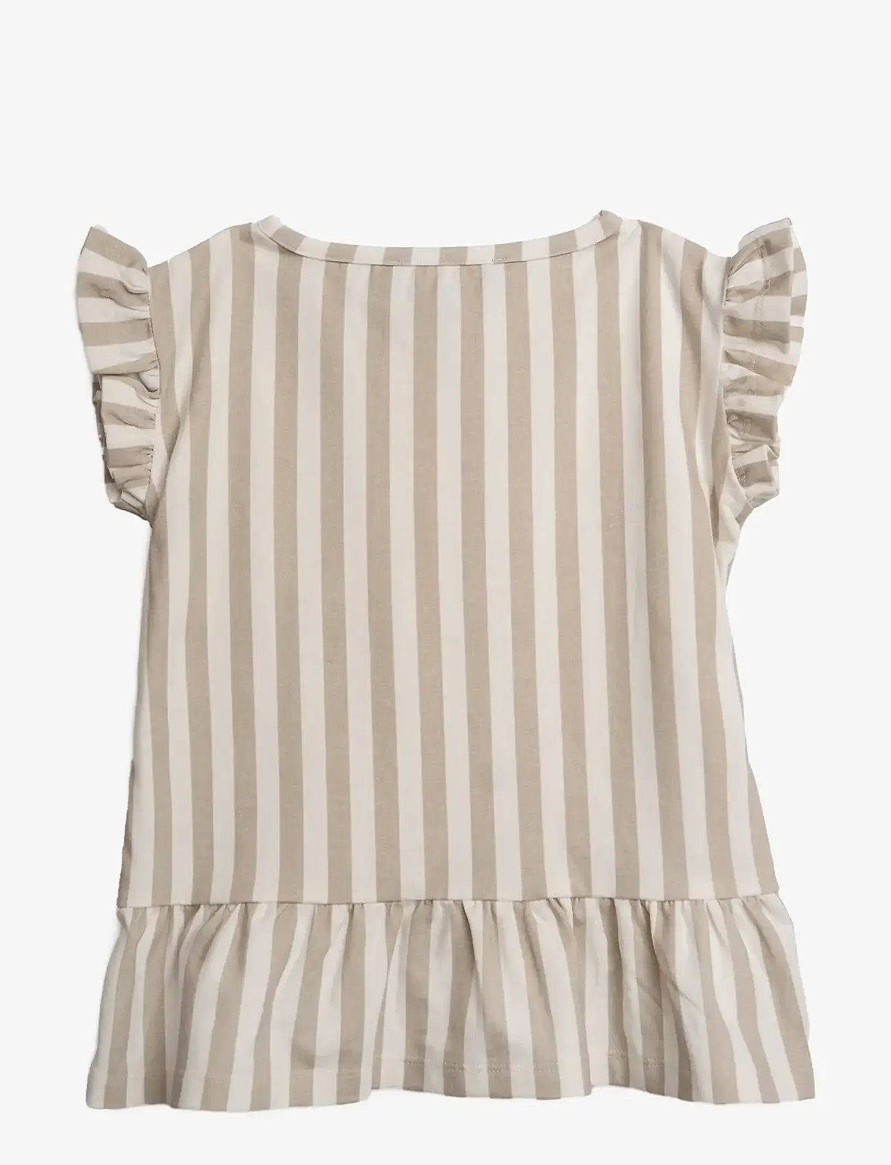 Hanevild - Striped frilled top - blusar & tunikor - beige - 2