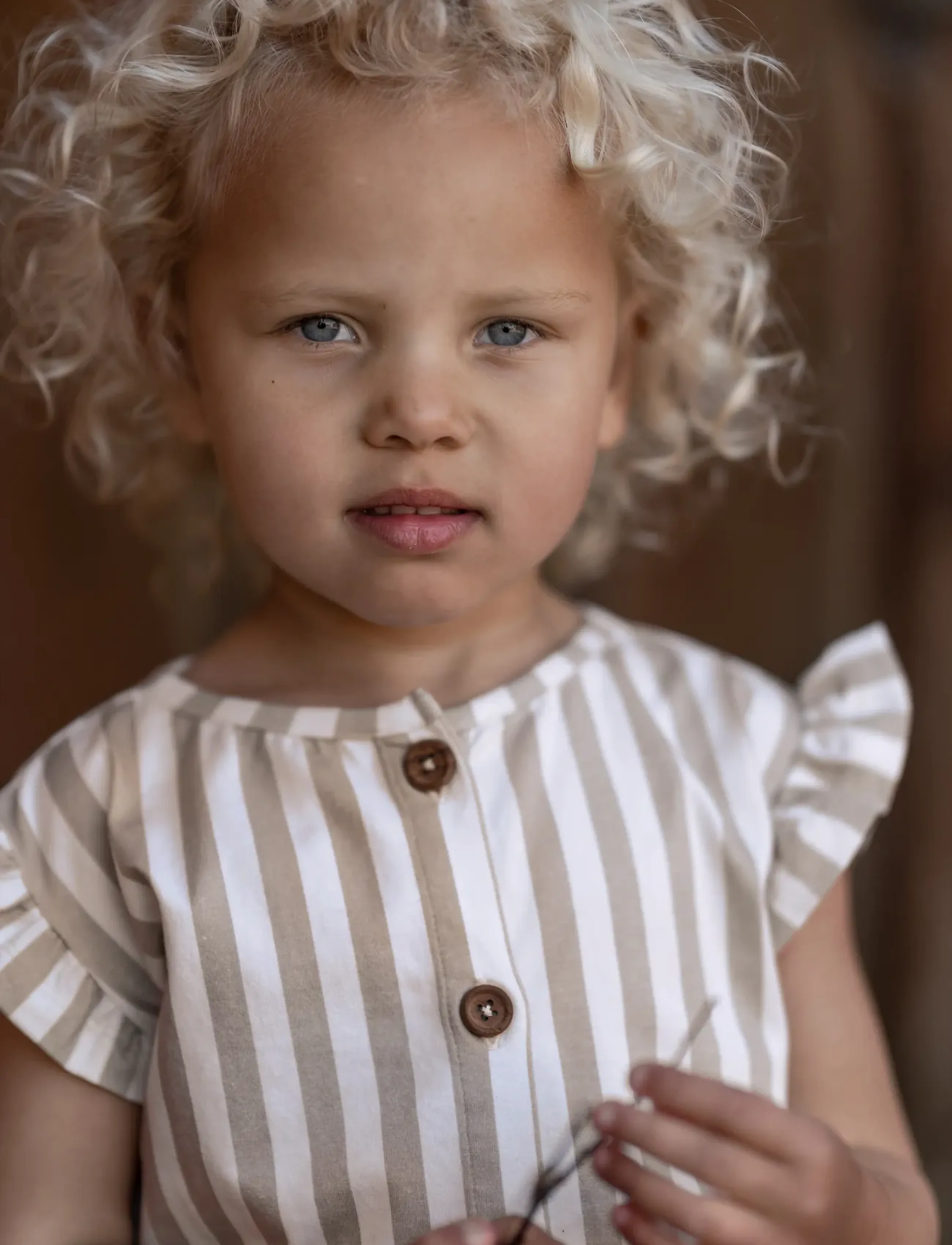 Hanevild - Striped frilled top - blusen & tuniken - beige - 4