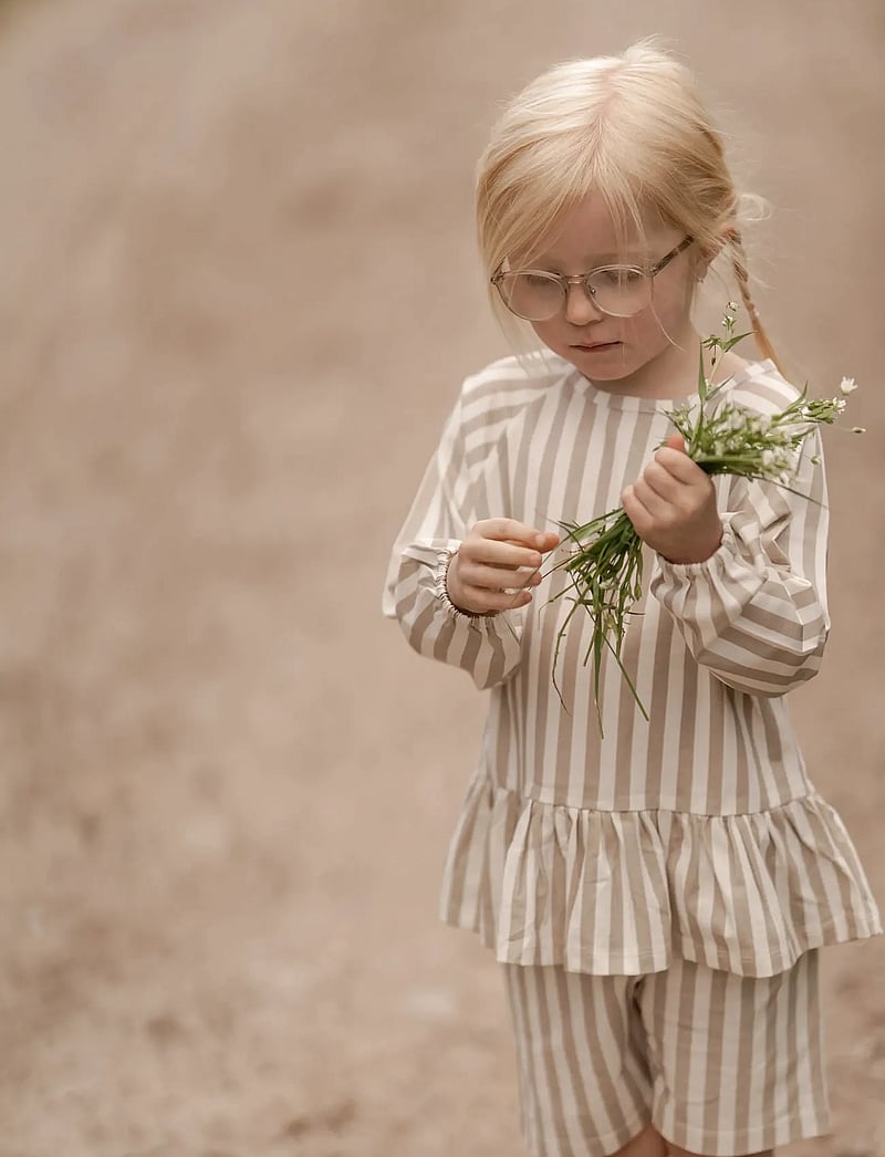 Hanevild - Striped blouse - girl - bluser & tunikaer - beige - 0