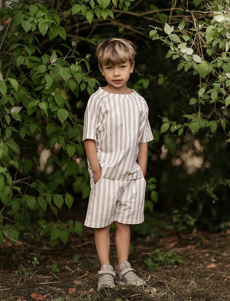 Hanevild - Striped shorts - casual shorts - beige - 4