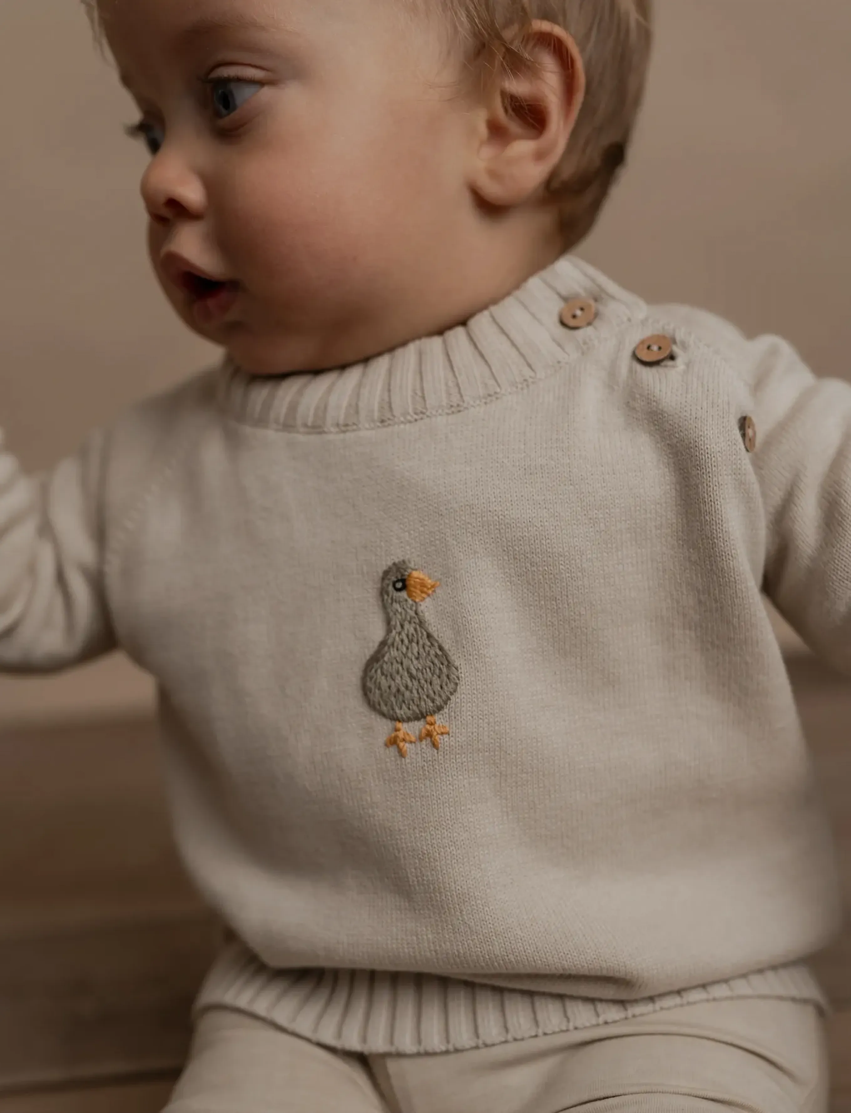 Hanevild Linus blouse - baby - Stickade tröjor - SUMMERSAND / cream