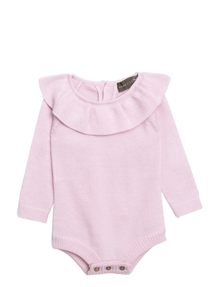 Hanevild - Laura romper, merino wool - langärmelige bodys - pink merinowool - 1