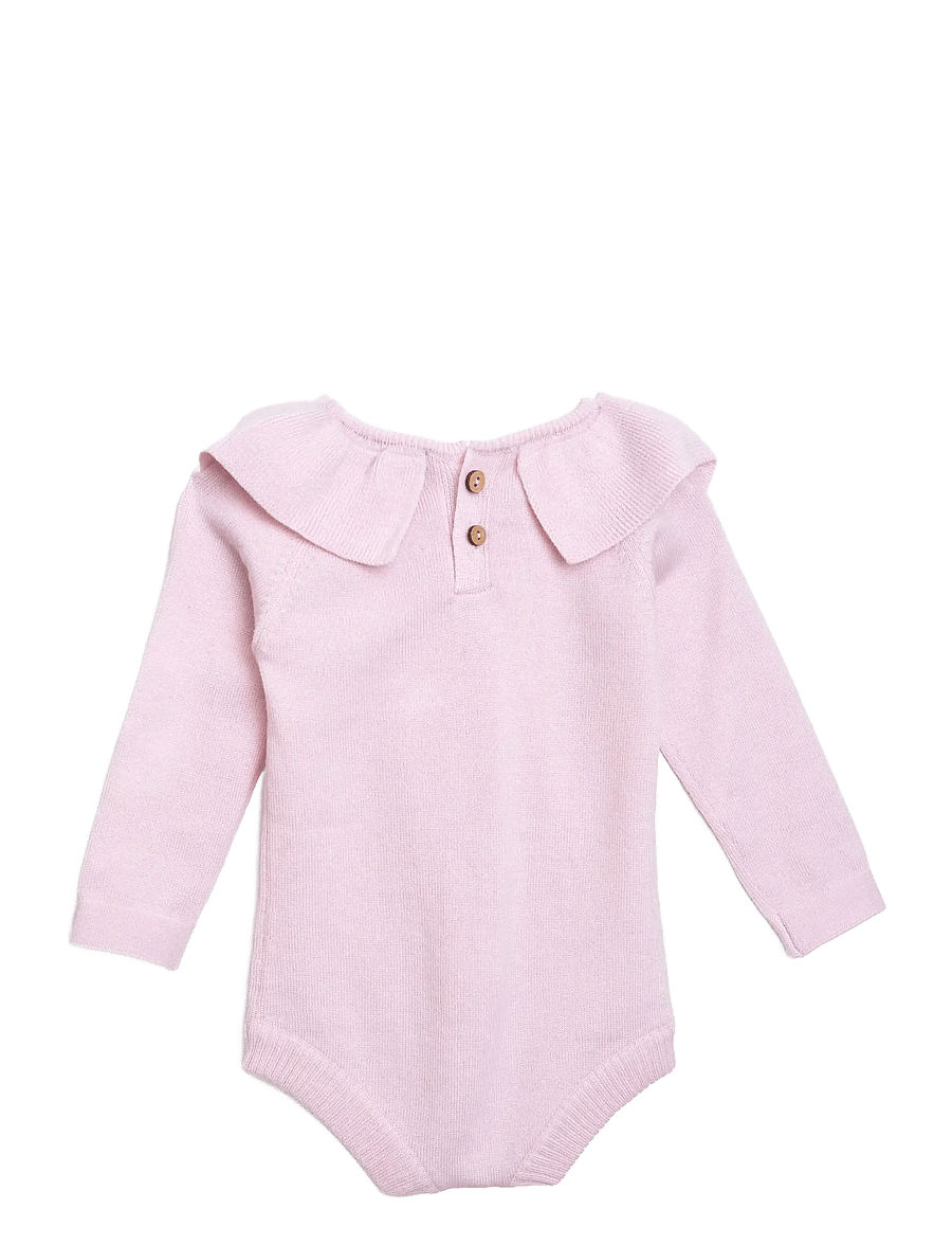 Hanevild - Laura romper, merino wool - langärmelige bodys - pink merinowool - 2